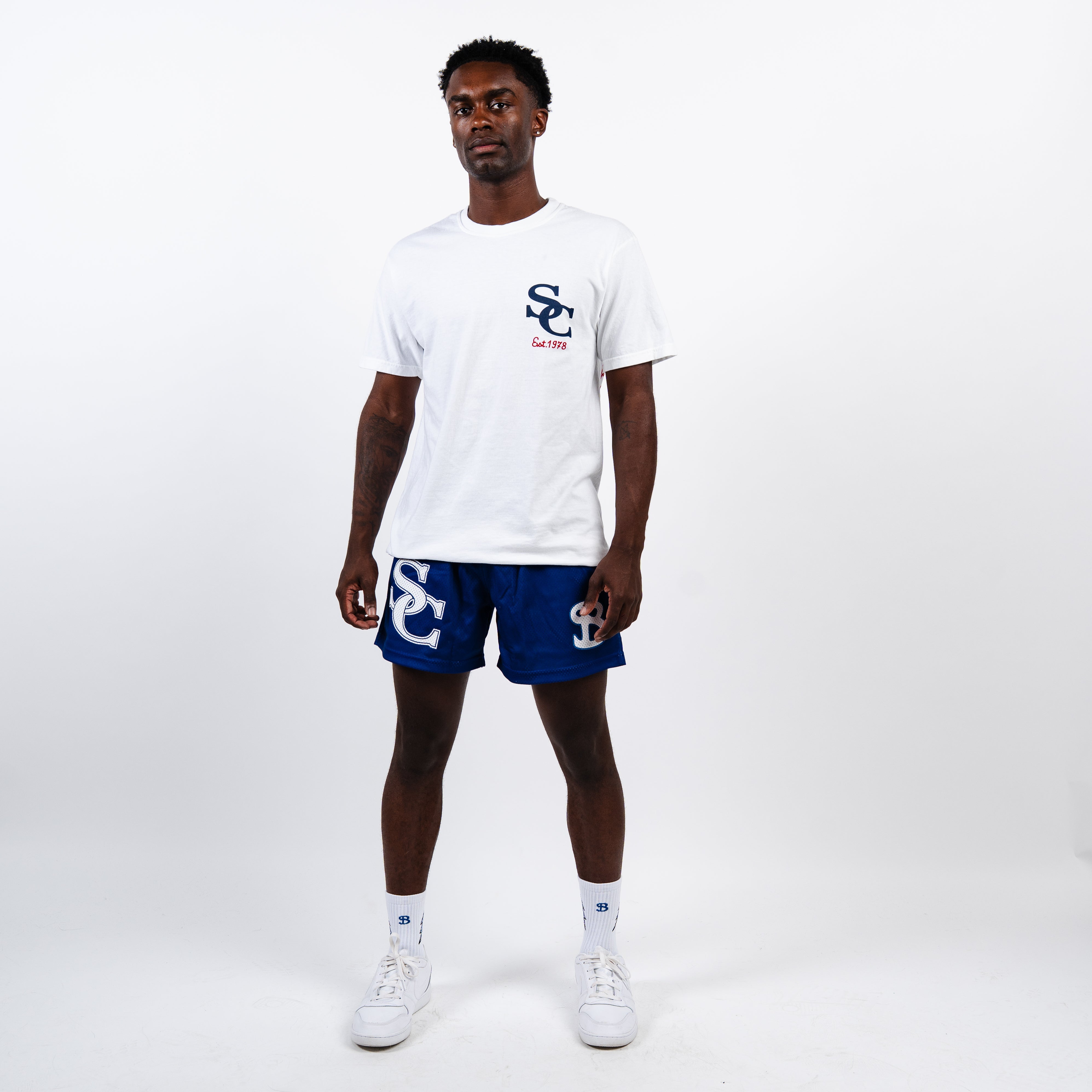 SC X BKTSQD BLUE SHORTS