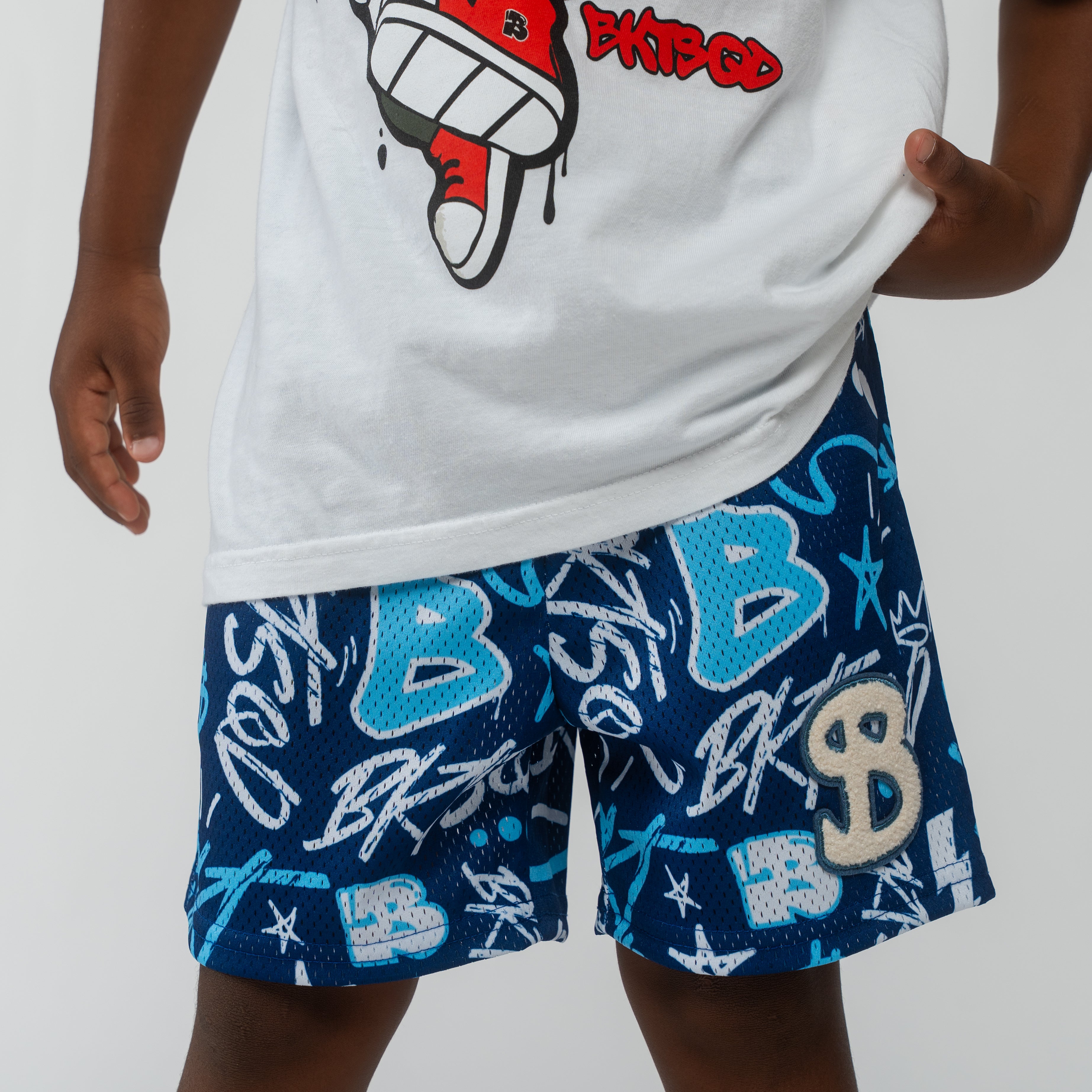 BLUE GRAFFITI YOUTH SHORTS