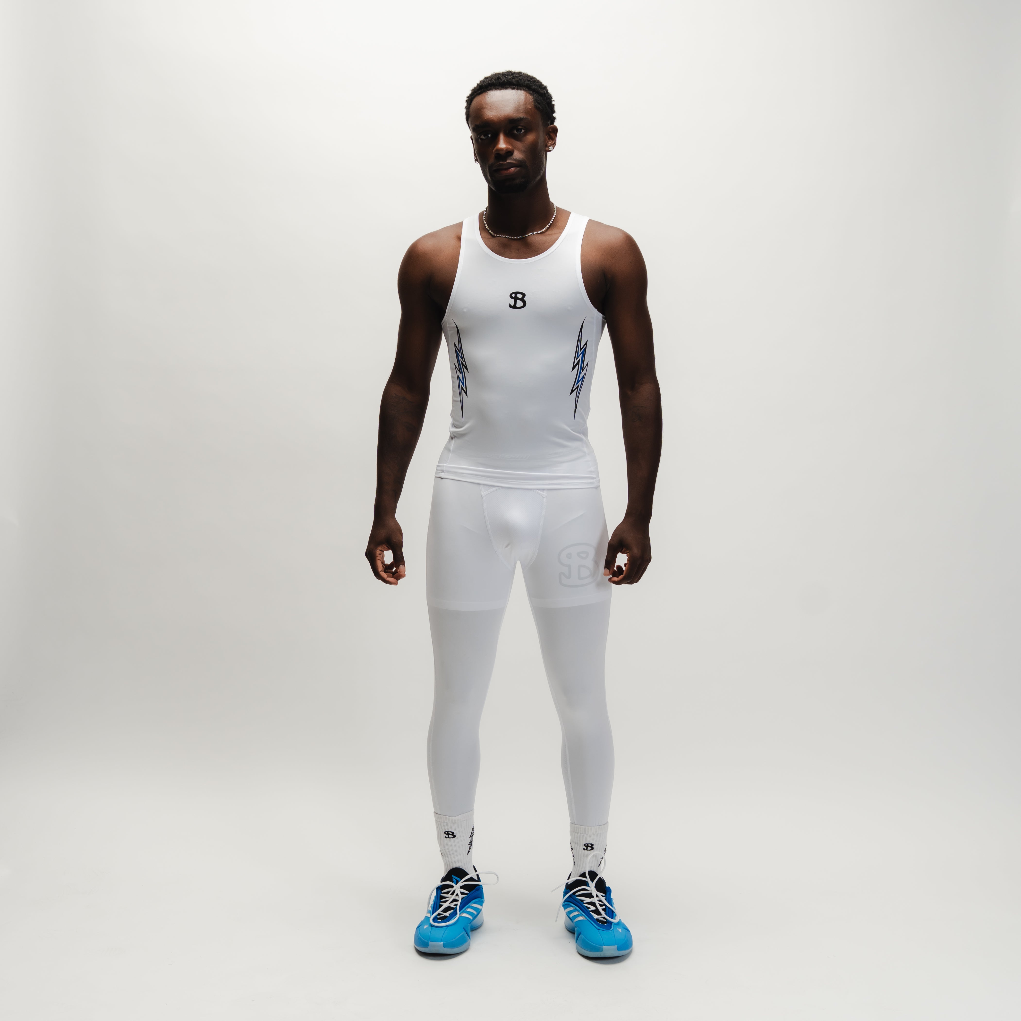 WHITE ISO COMPRESSION LEGGING