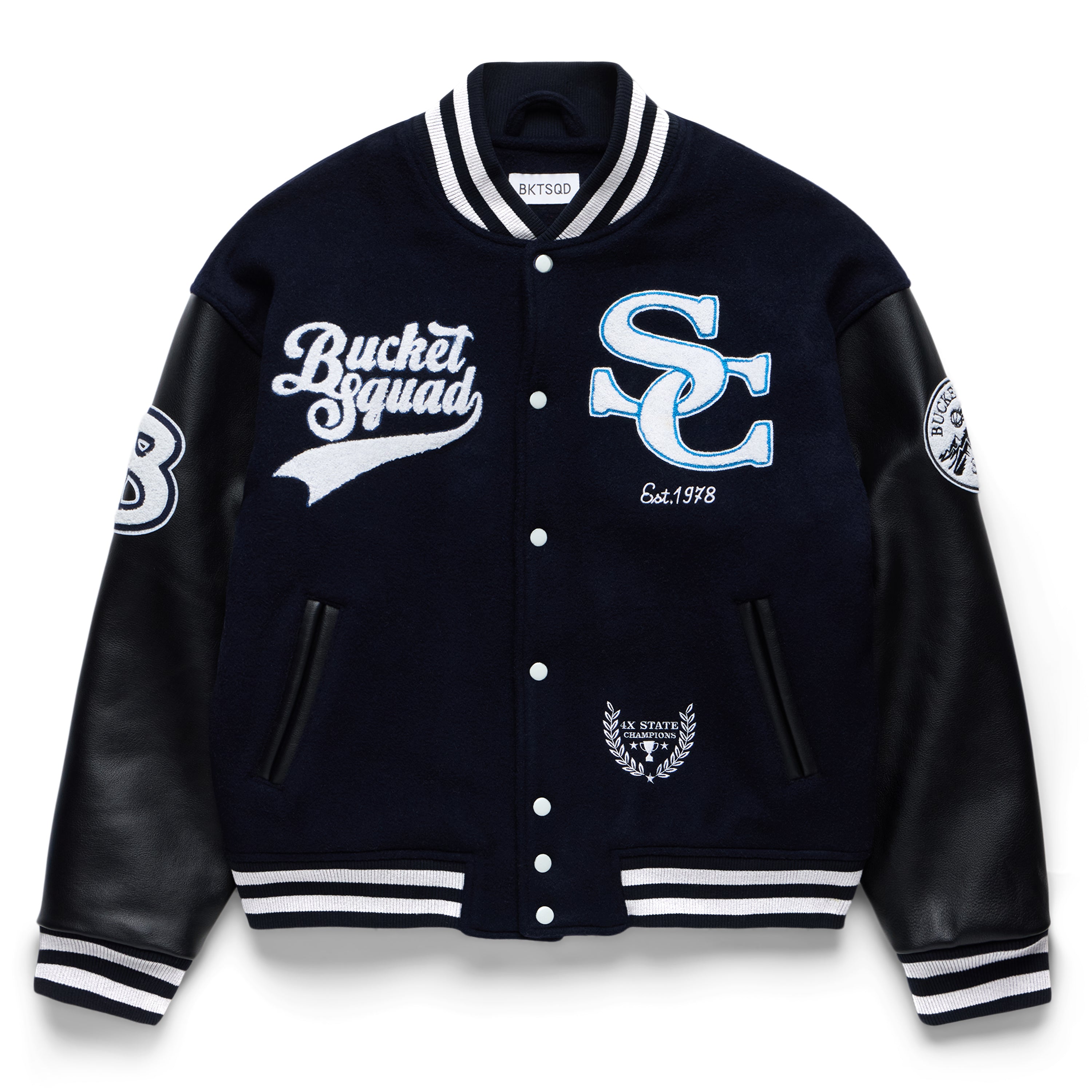 SC X BKTSQD LETTERMAN JACKET