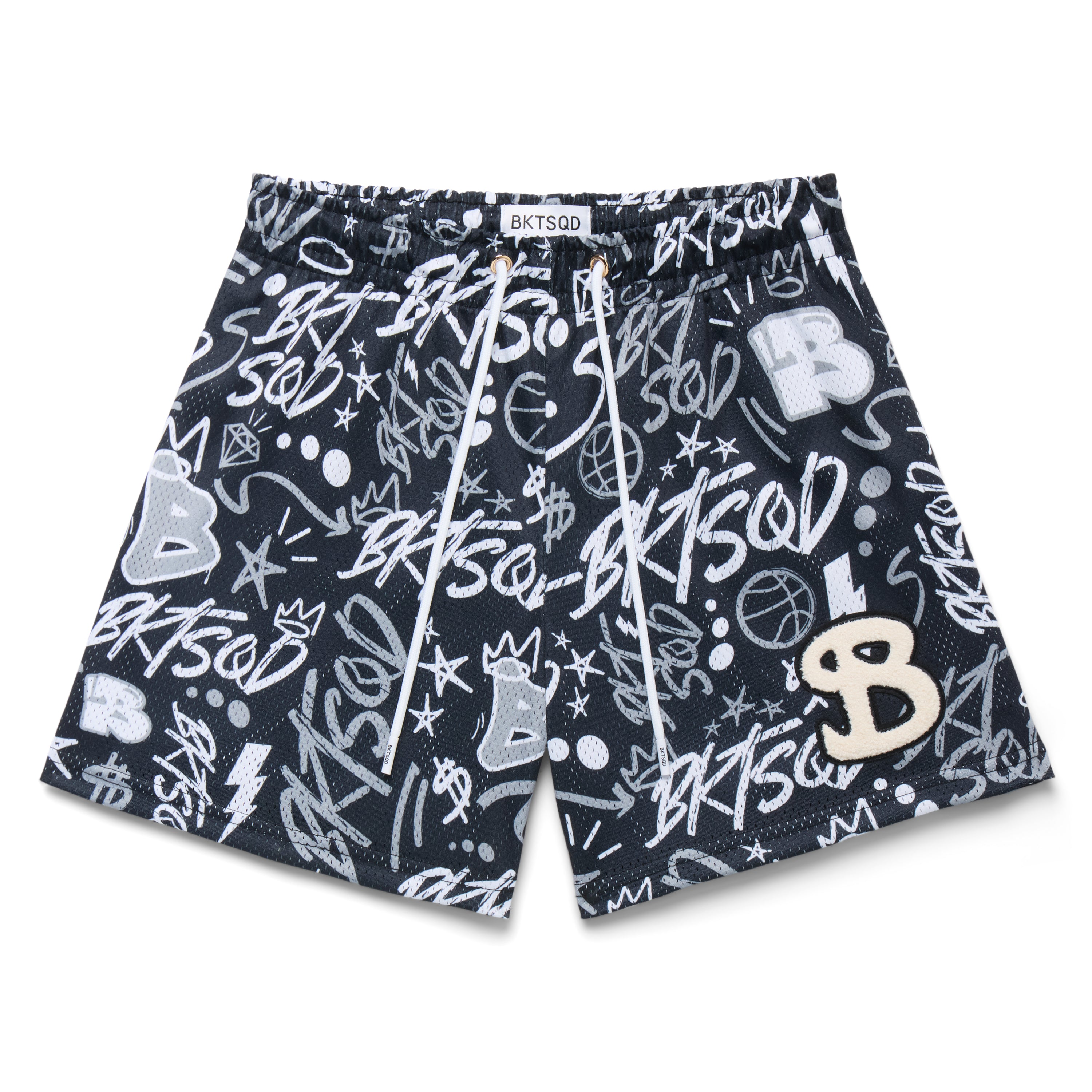 BLACK GRAFFITI SHORTS