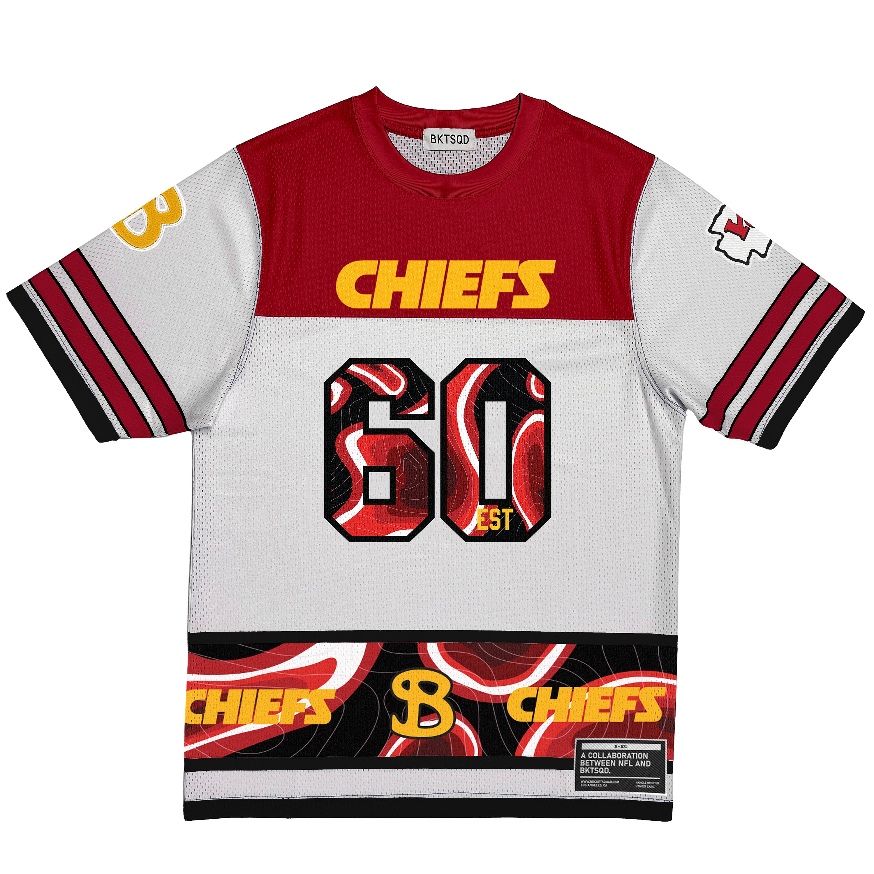 シャツ Chiefs Microsoft shirt American football Bucketsquad Kansas City Chiefs Nfl Mesh Tee | Premium Basketball T-