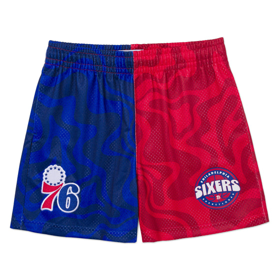 YOUTH PHILADELPHIA 76ERS SPLIT TIDAL SHORTS