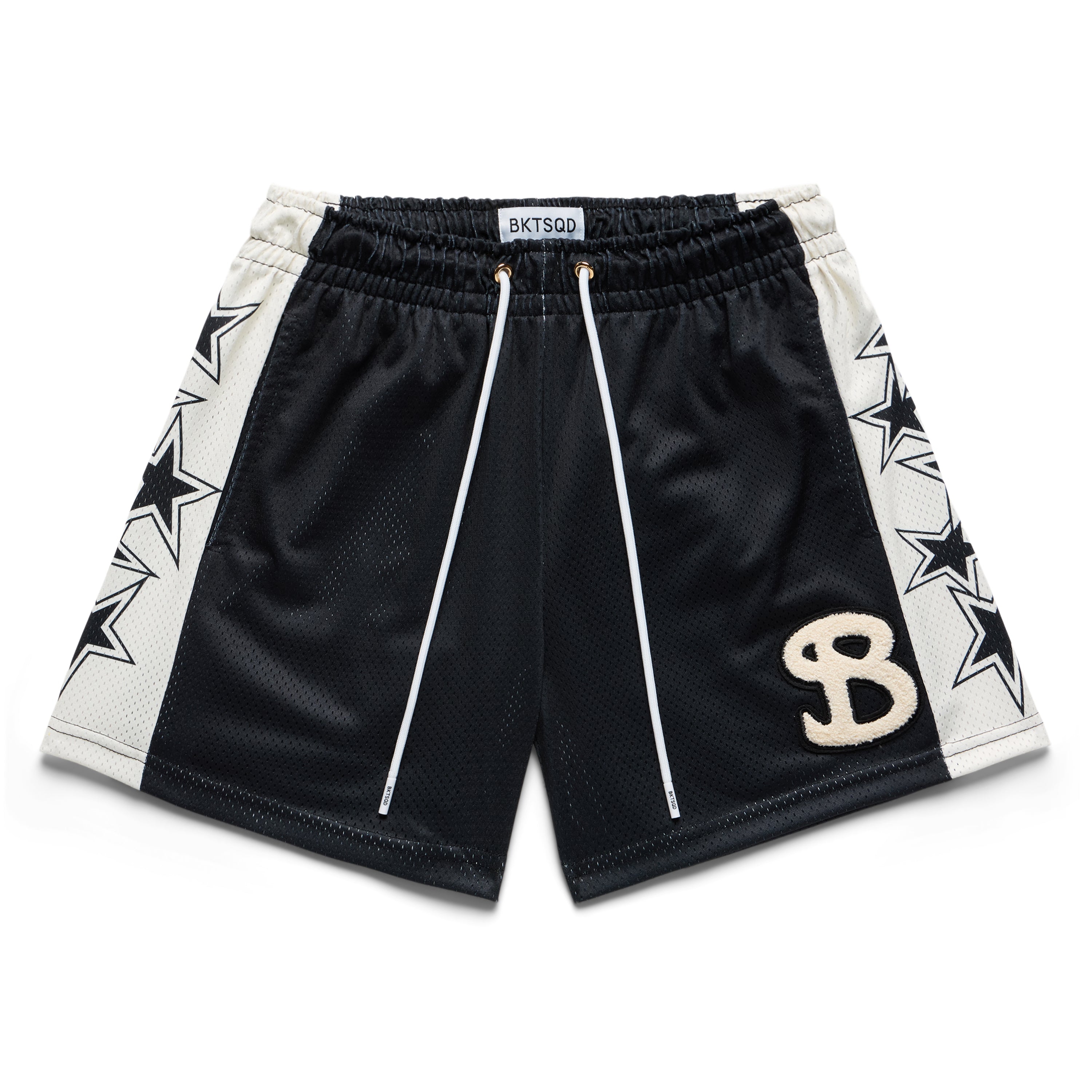 STARS CHENILLE PATCH SHORTS BLACK