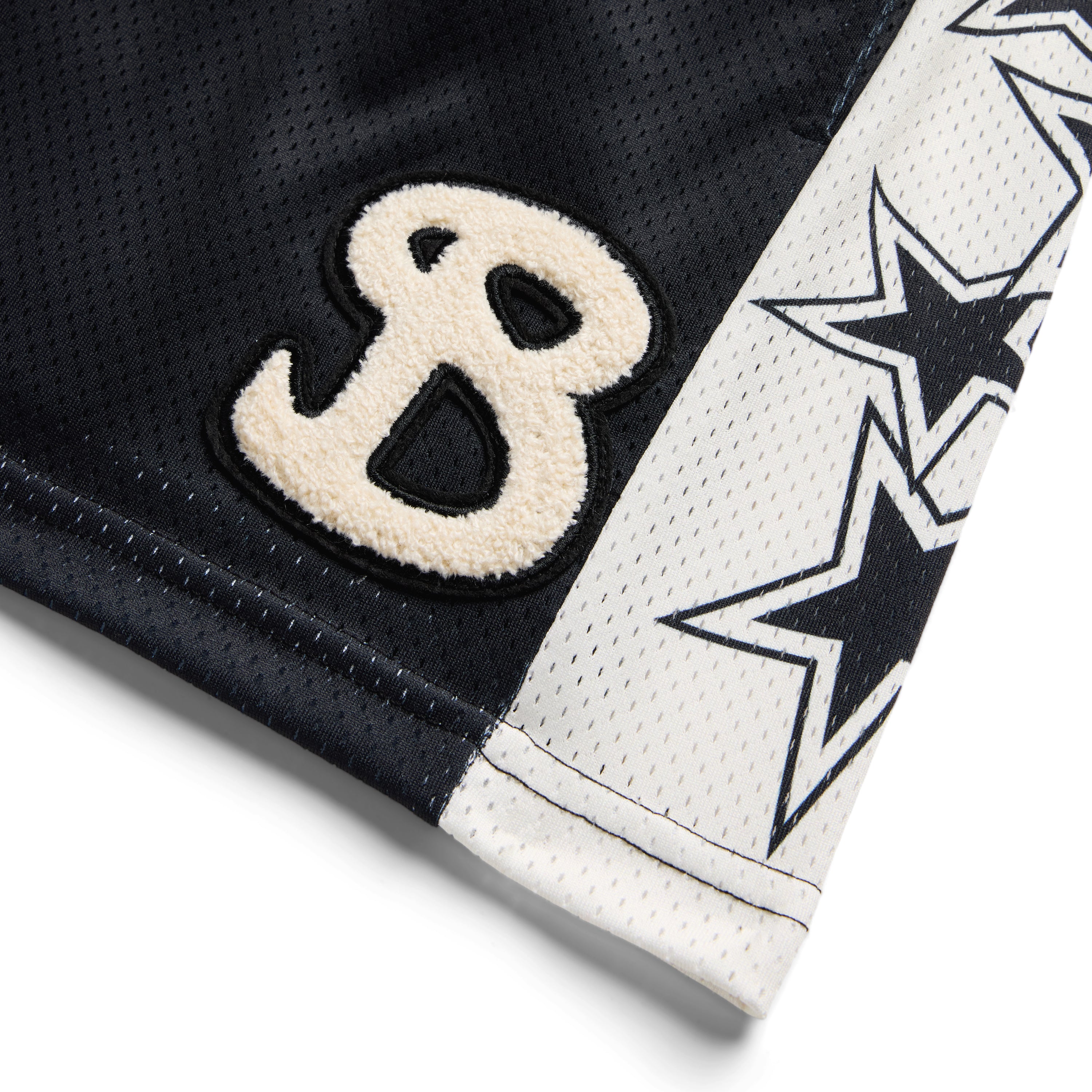 STARS CHENILLE PATCH SHORTS BLACK