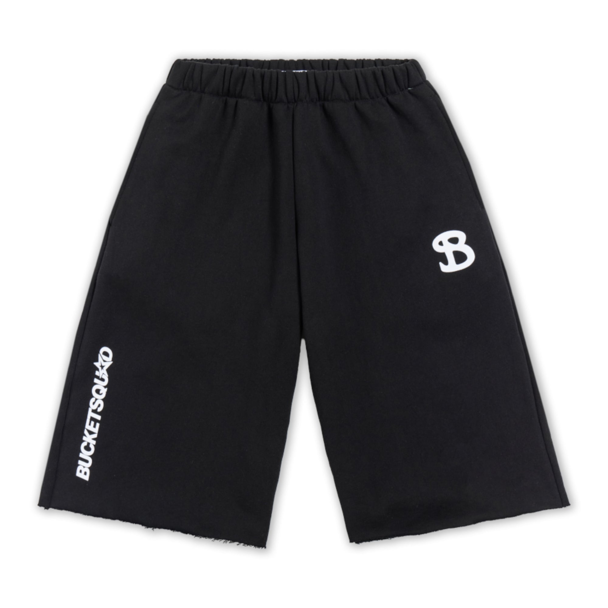 BKTSQD Hooper Youth Cutoff Sweatshorts - Black | Bucketsquad