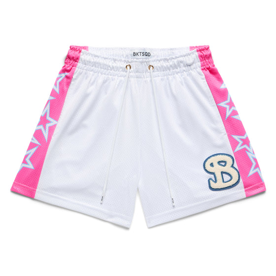 YOUTH STARS CHENILLE PATCH SHORTS - WHITE