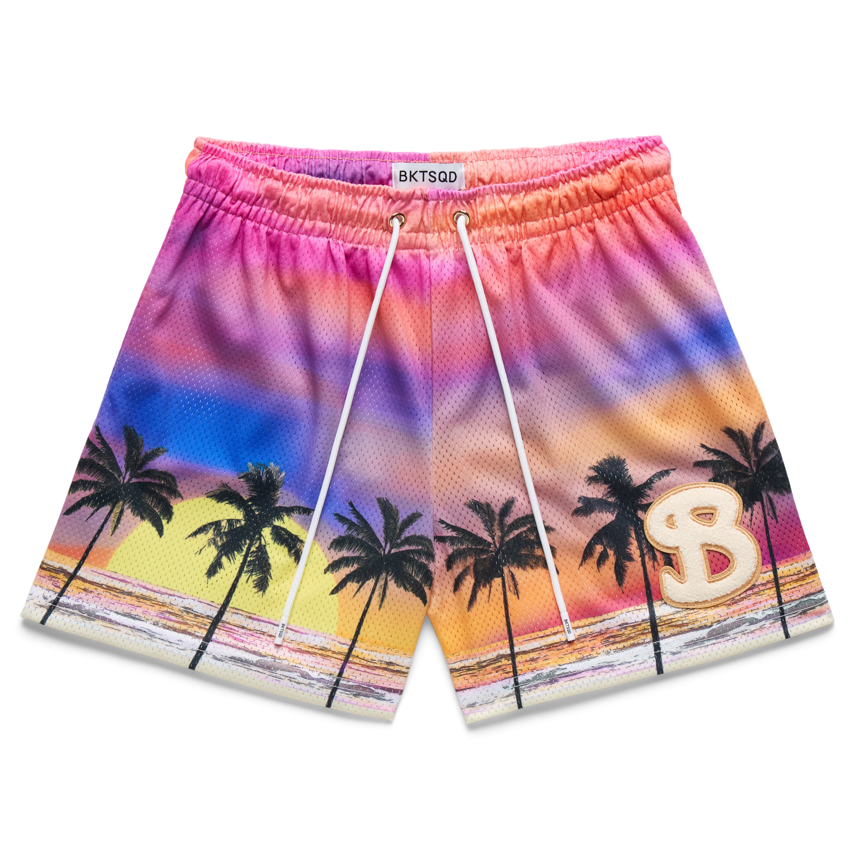 Bucketsquad Purple Sunset Beach Shorts | Adult Basketball Shorts