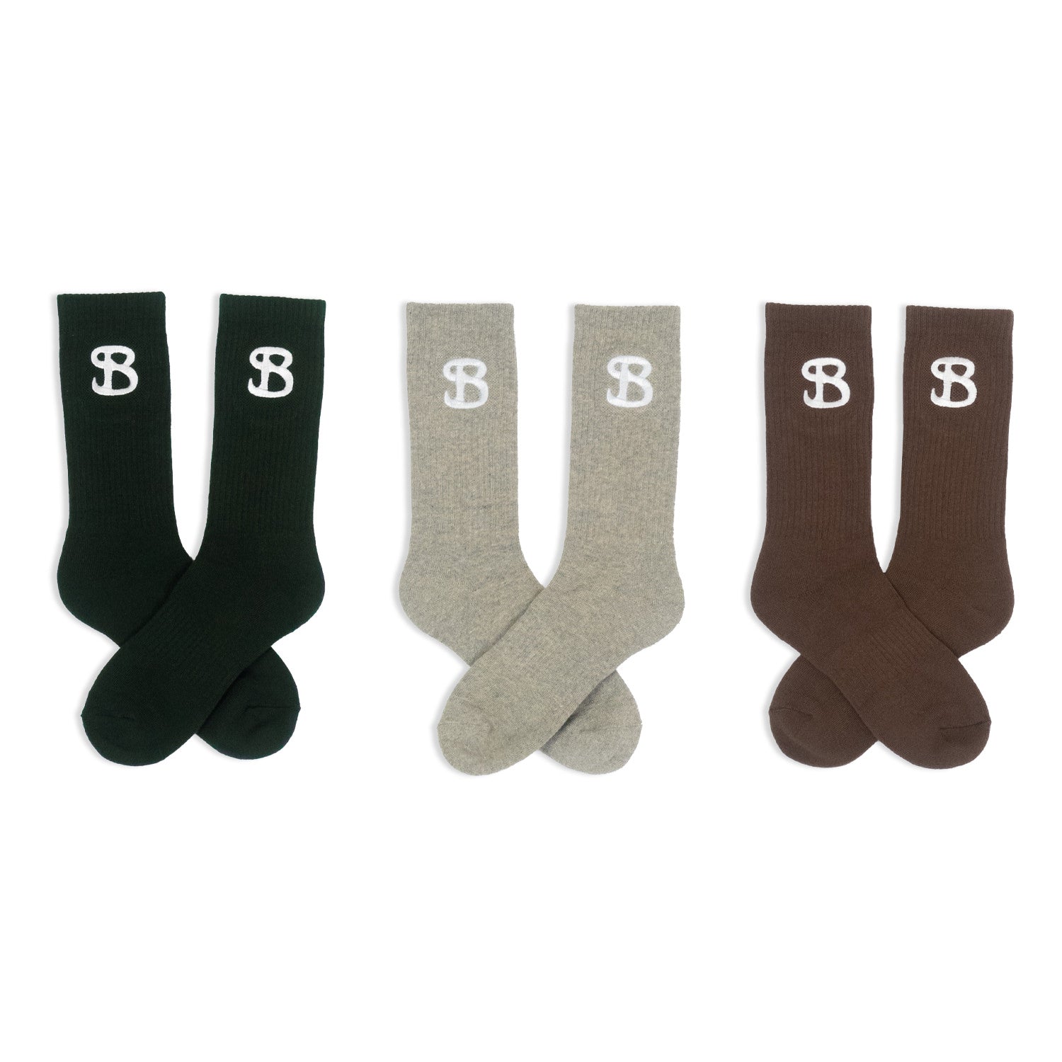 SOCKS 3 PACK / BROWN GREY GREEN