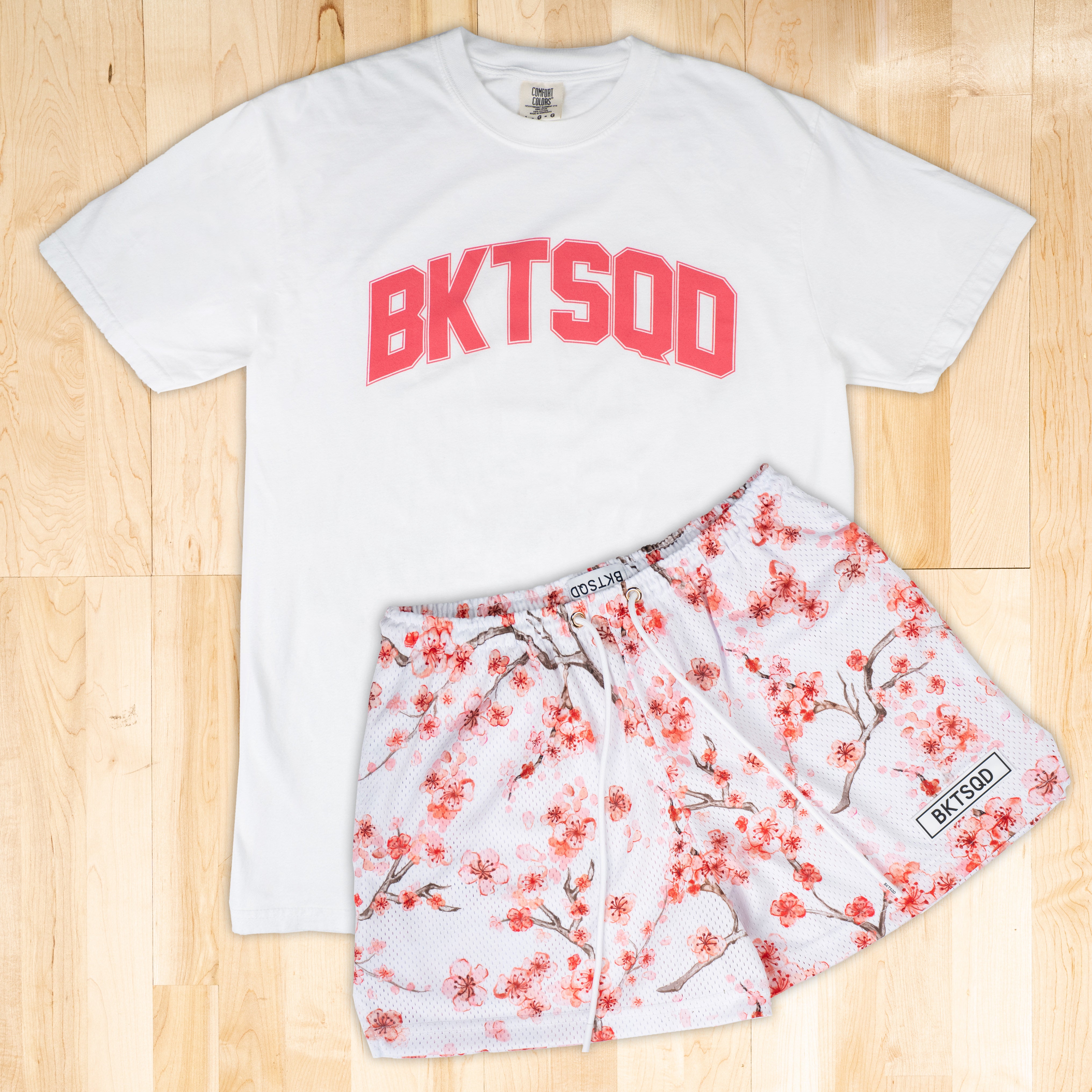 WOMEN’S WHITE CHERRY BLOSSOM SHORTS