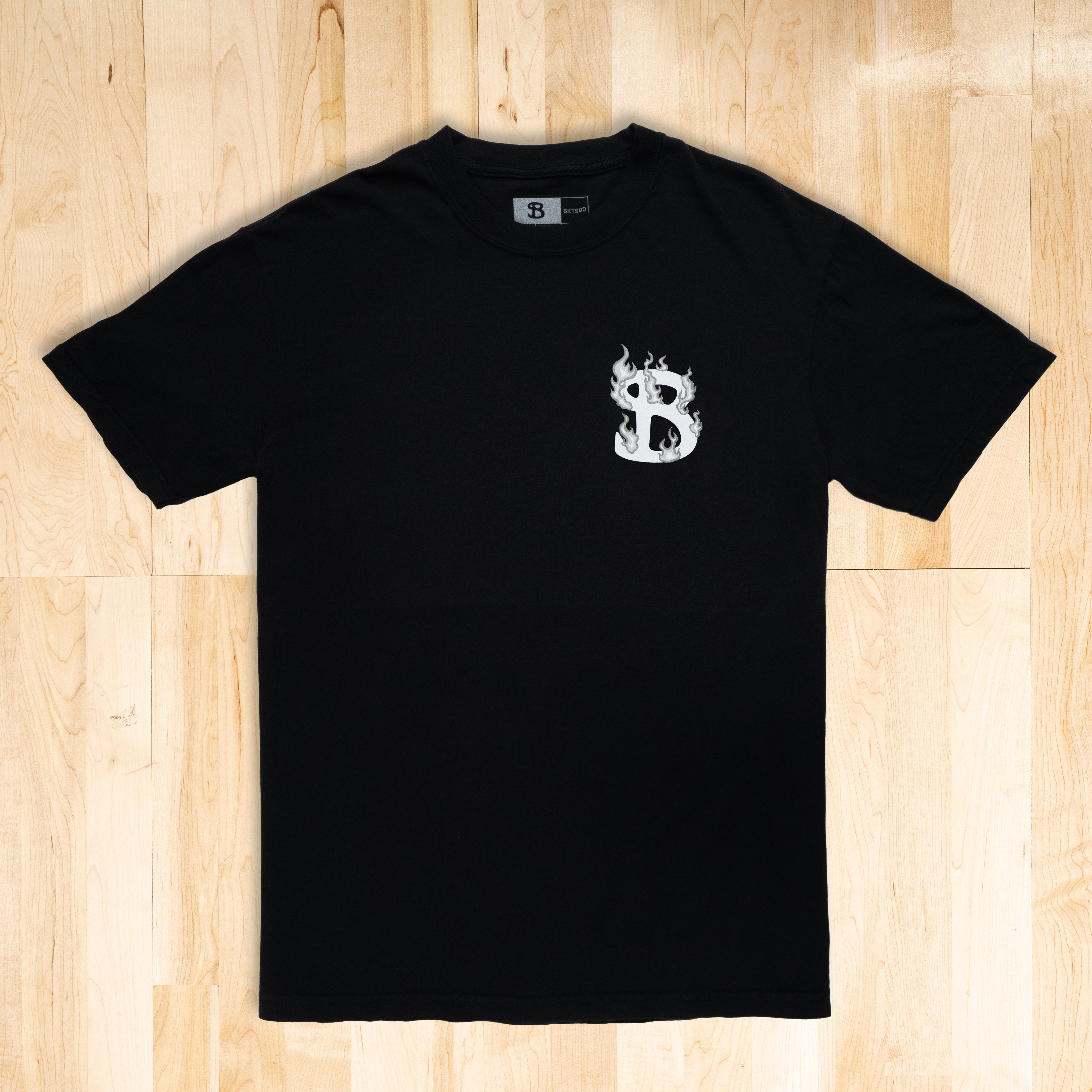 ZHC x BKTSQD BLACK TEE - WHITE FLAME