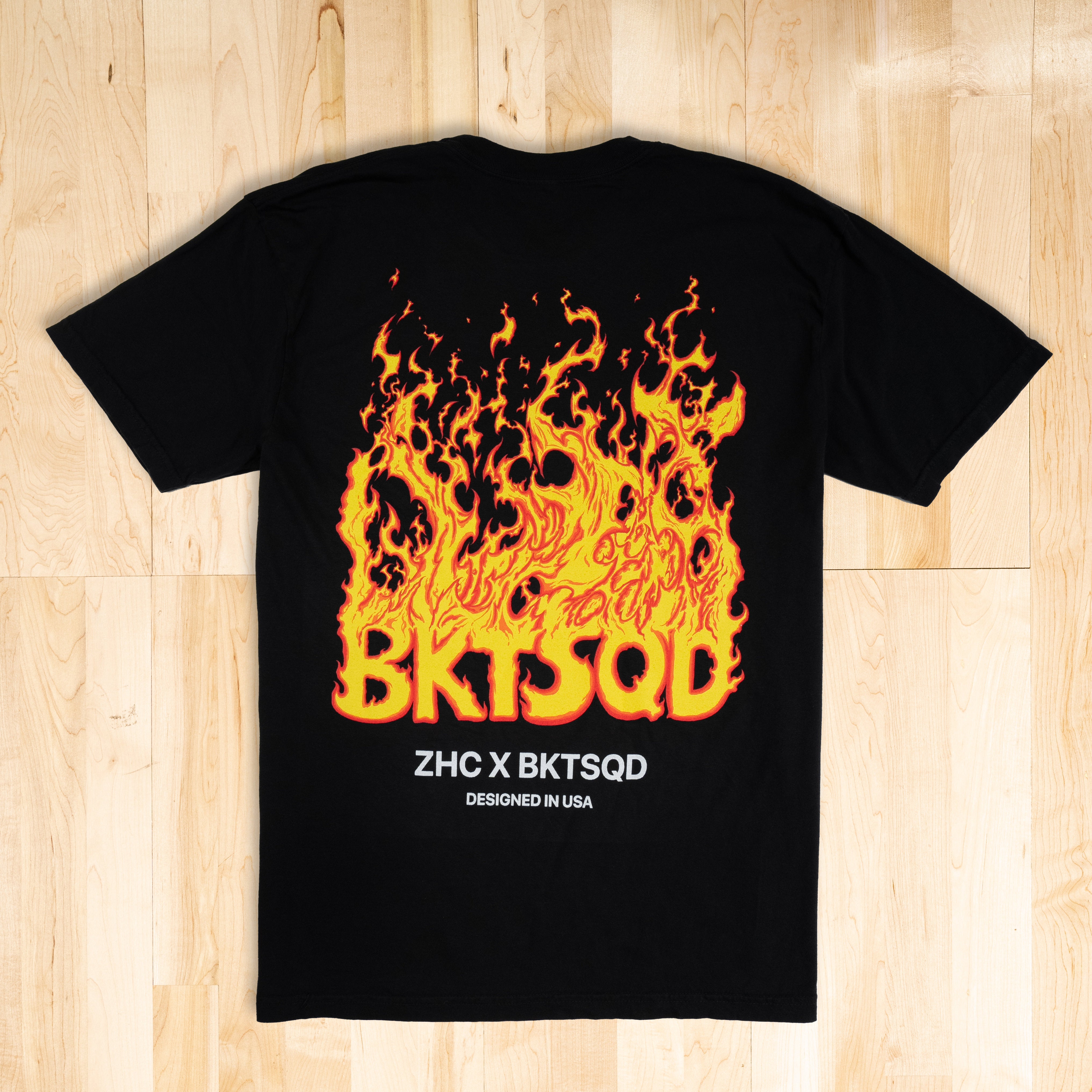 ZHC x BKTSQD BLACK TEE - CLASSIC FLAME