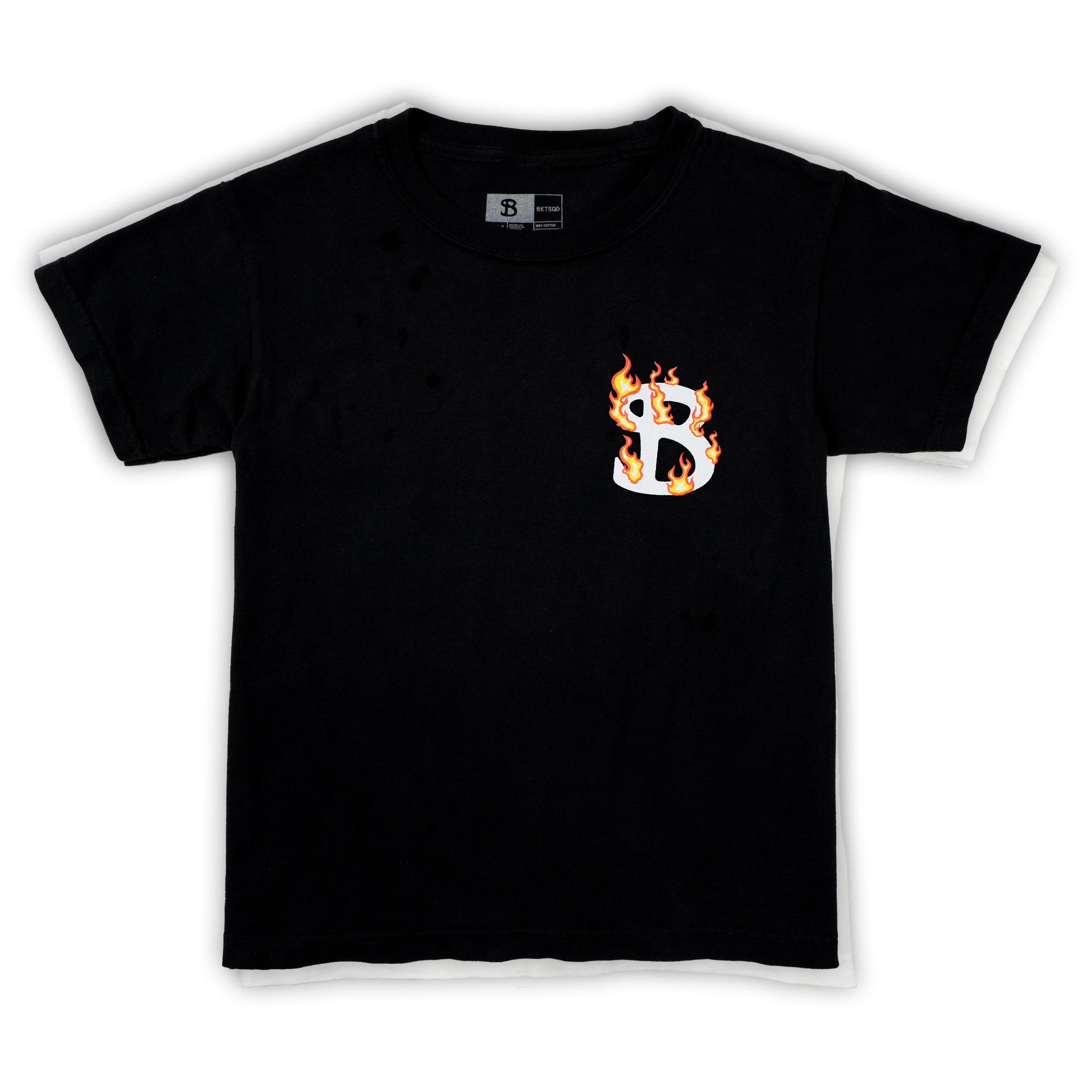 ZHC x BKTSQD YOUTH BLACK TEE- CLASSIC FLAME