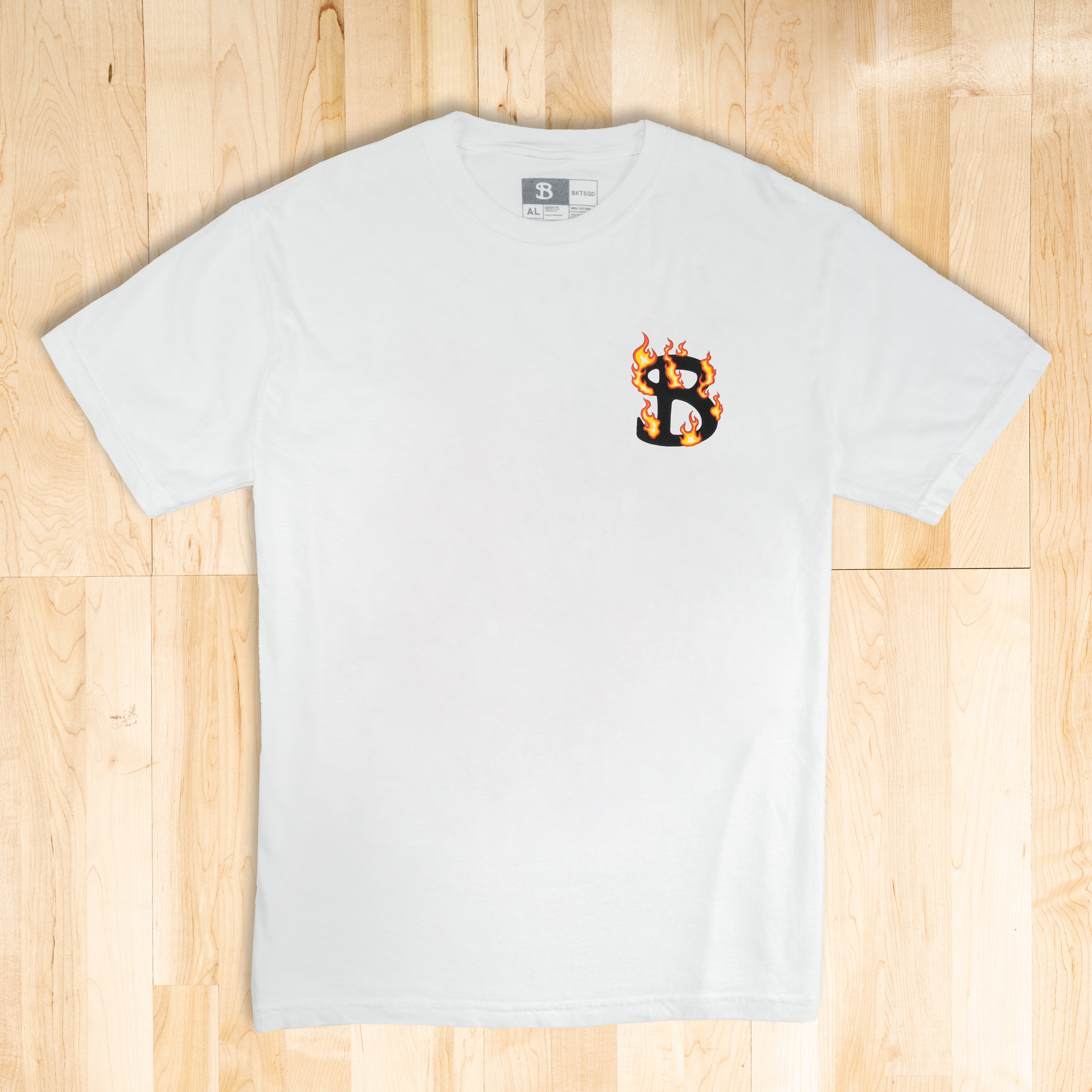 ZHC x BKTSQD WHITE TEE - CLASSIC FLAME