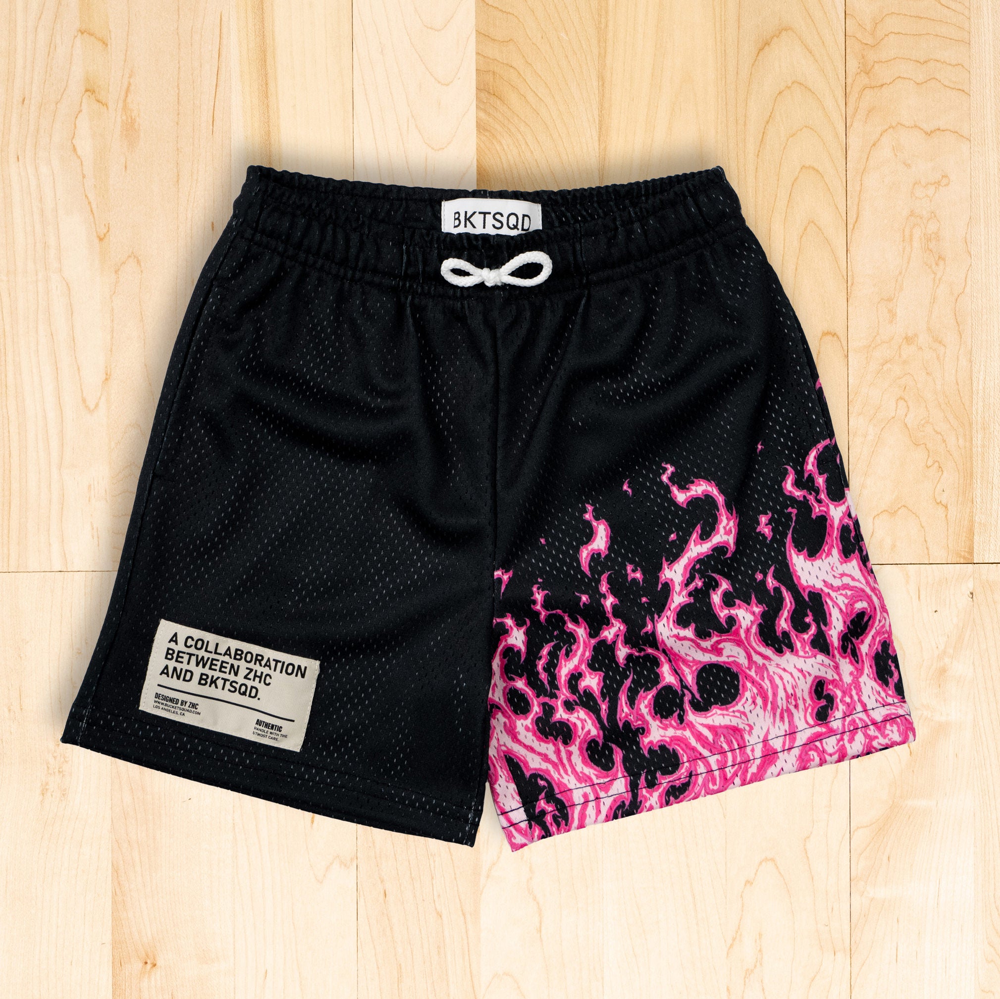 ZHC x BKTSQD YOUTH SHORTS - PINK FLAME