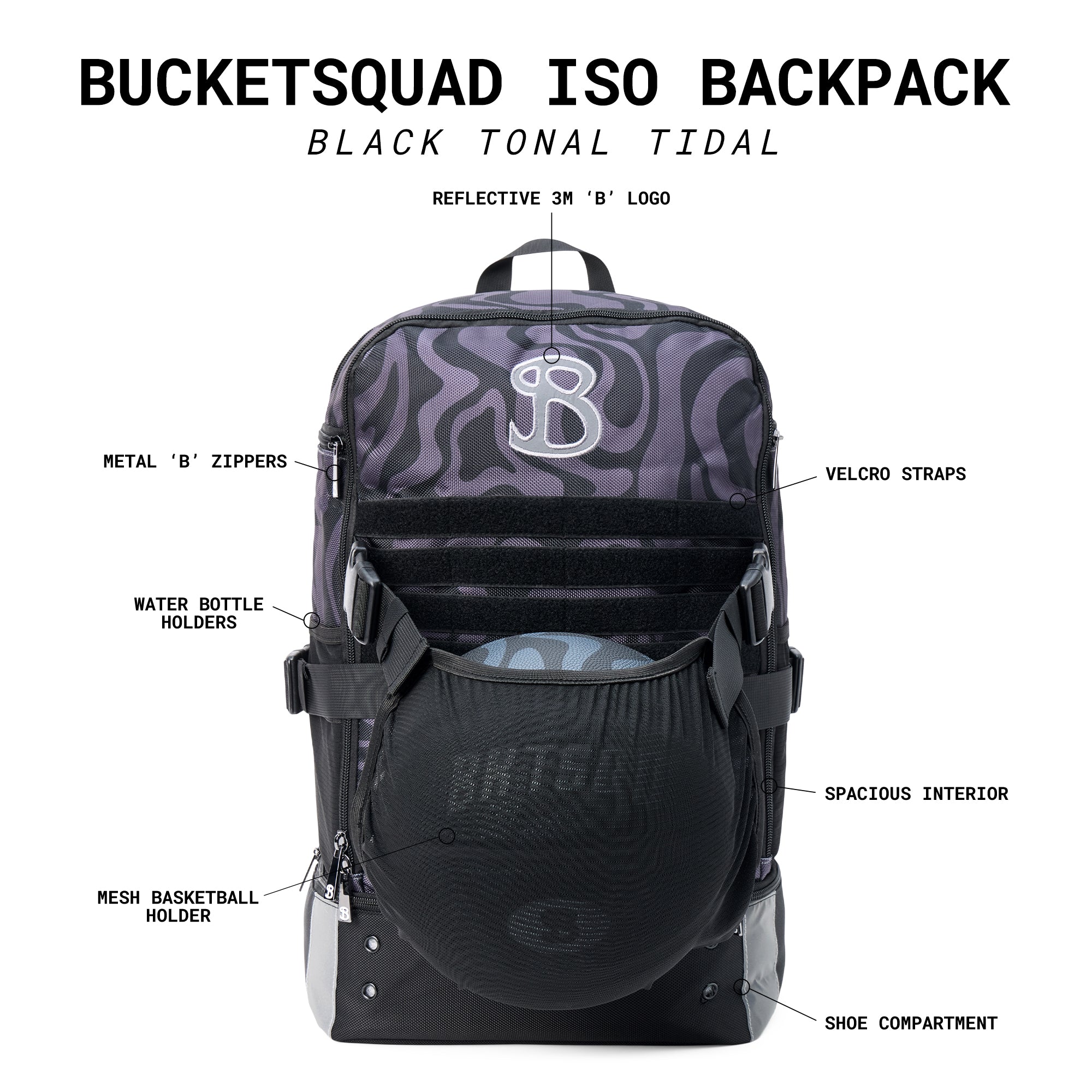 ISO BACKPACK - BLACK TONAL TIDAL