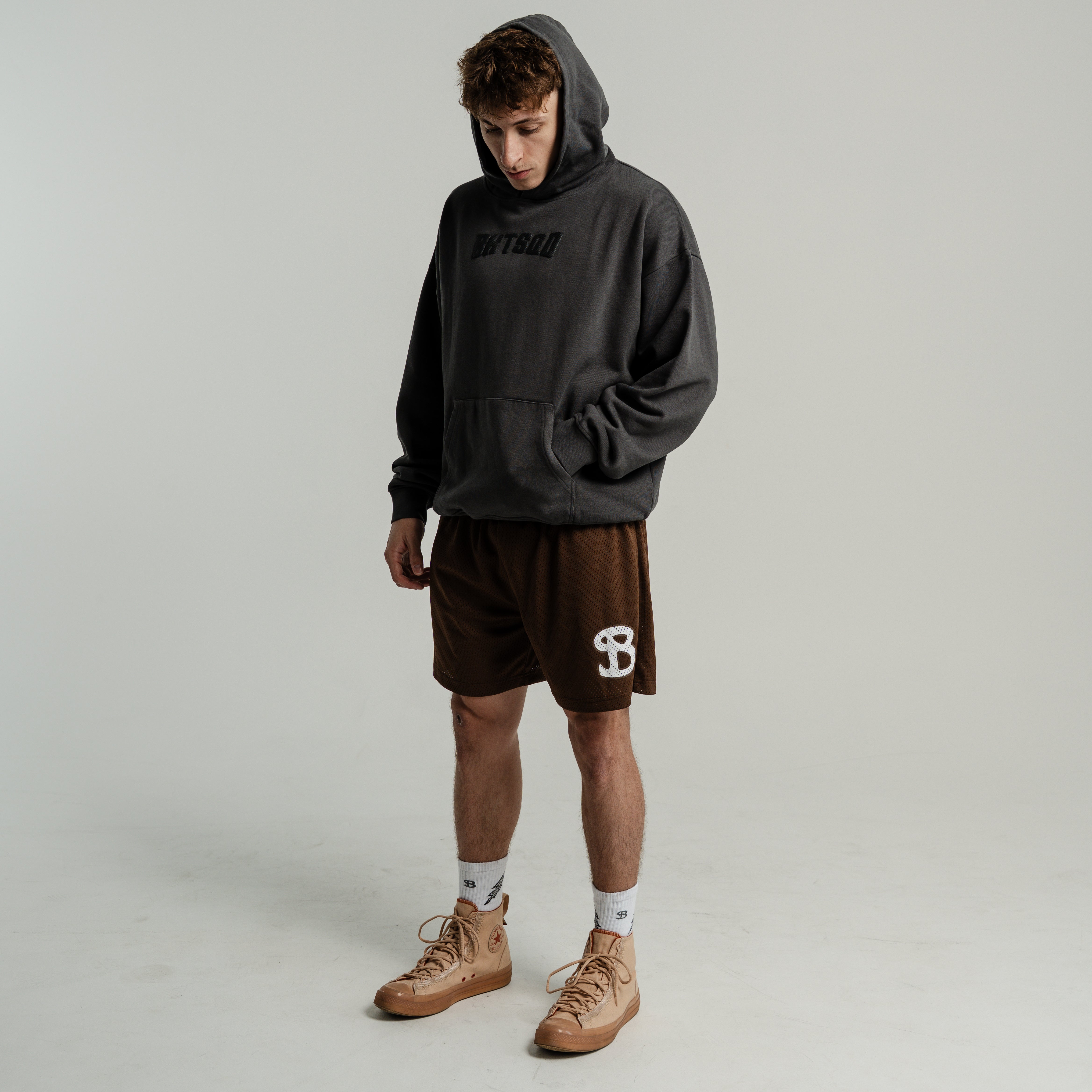 SOLID MOCHA YOUTH SHORTS
