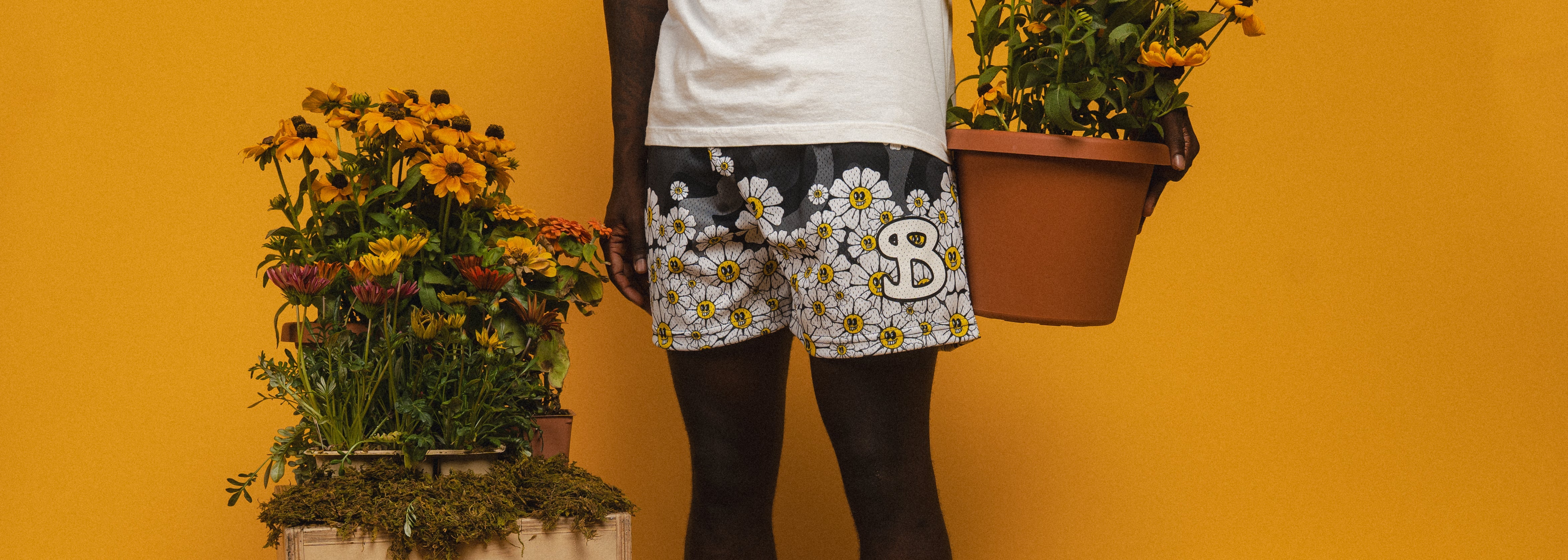 BLACK BLOOM SHORTS
