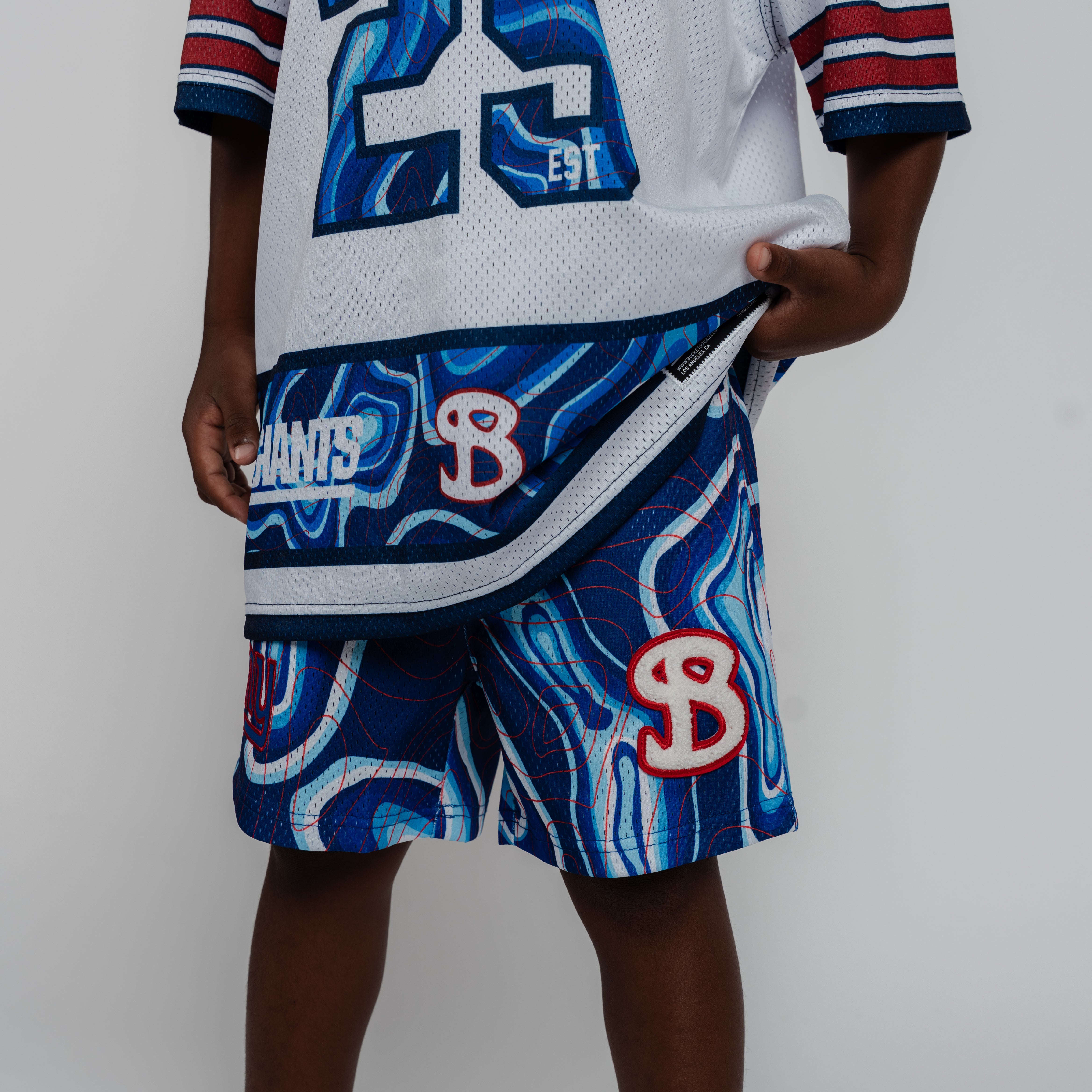 NEW YORK GIANTS NFL YOUTH WEATHERMAN SHORTS