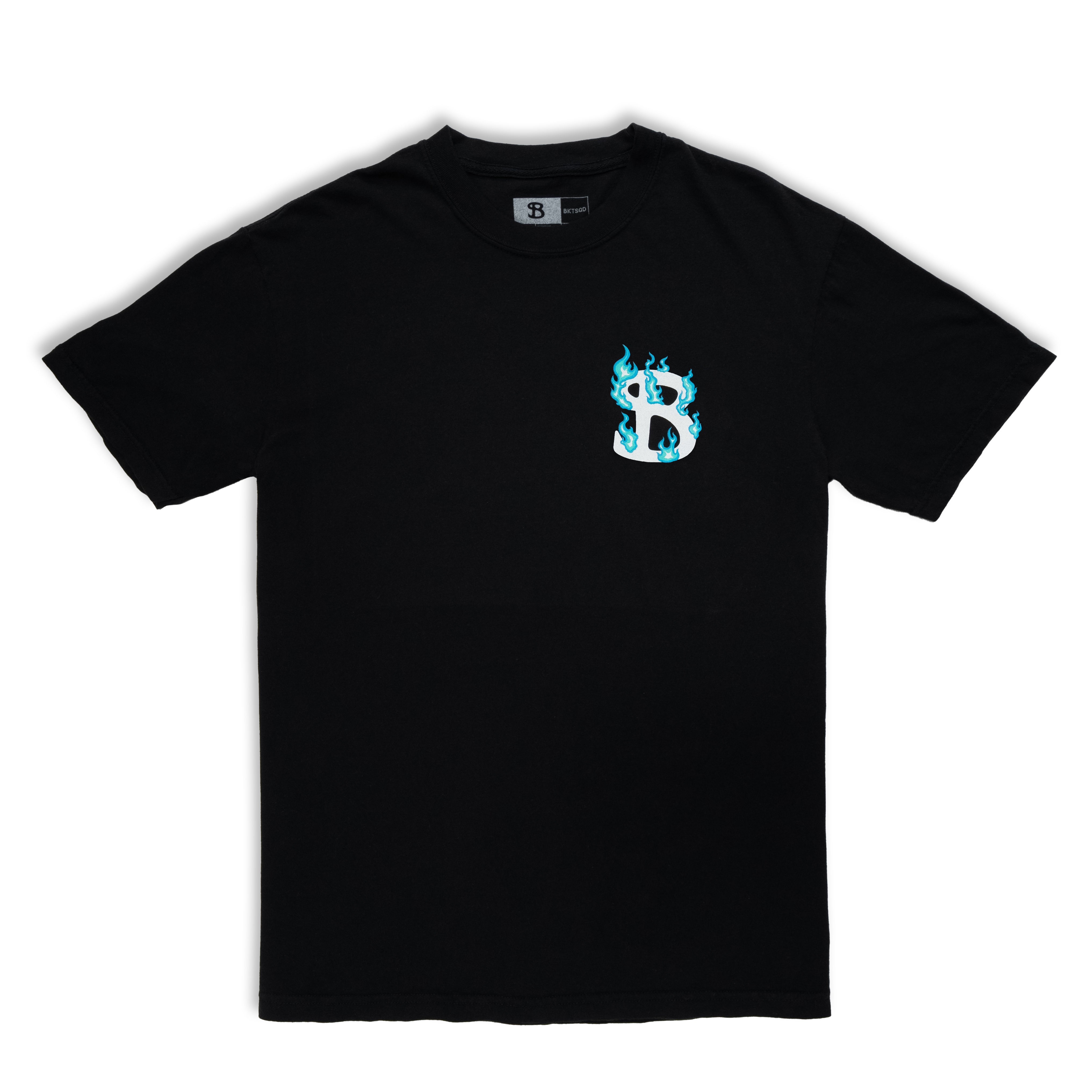 ZHC x BKTSQD BLACK TEE - BLUE FLAME