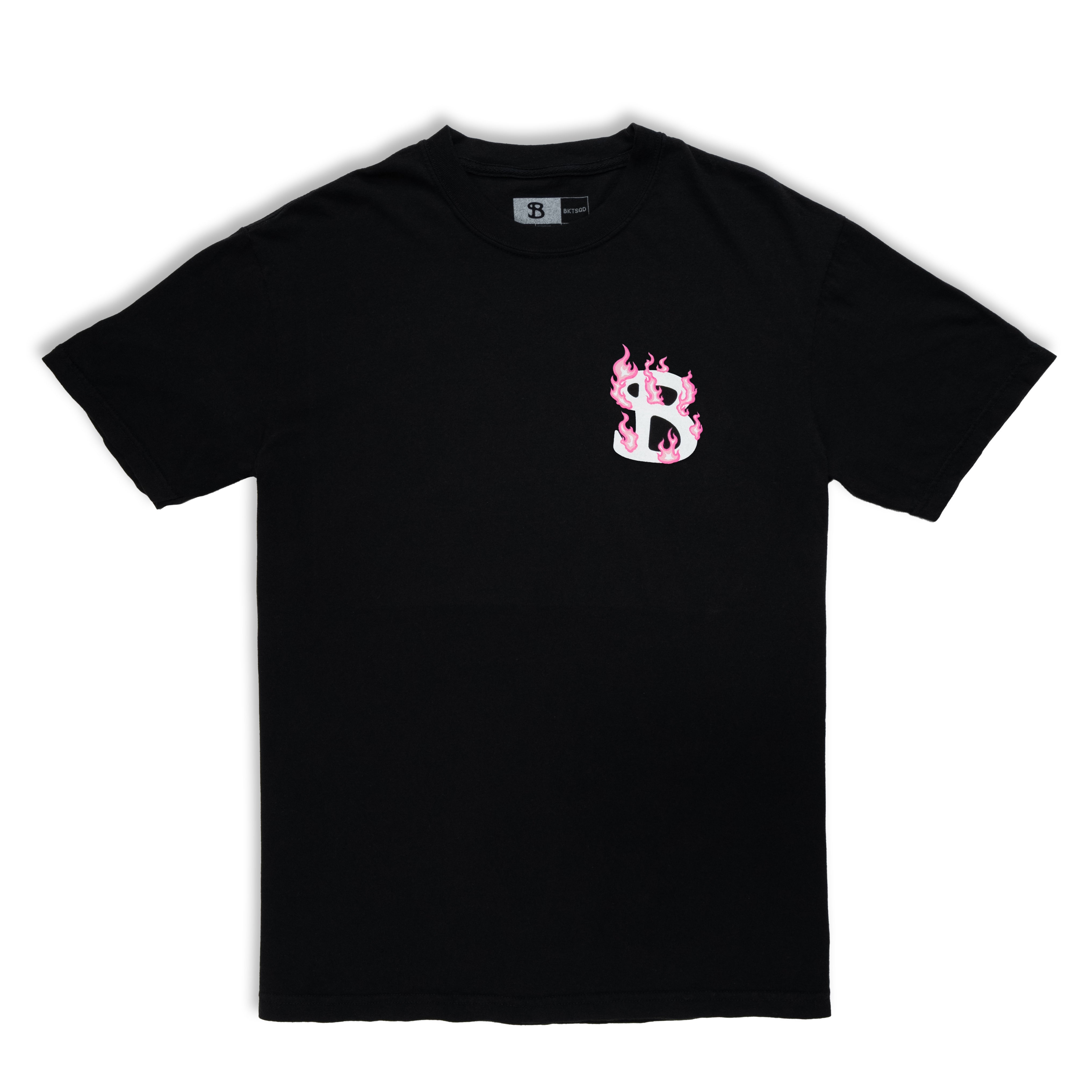 ZHC x BKTSQD BLACK TEE - PINK FLAME