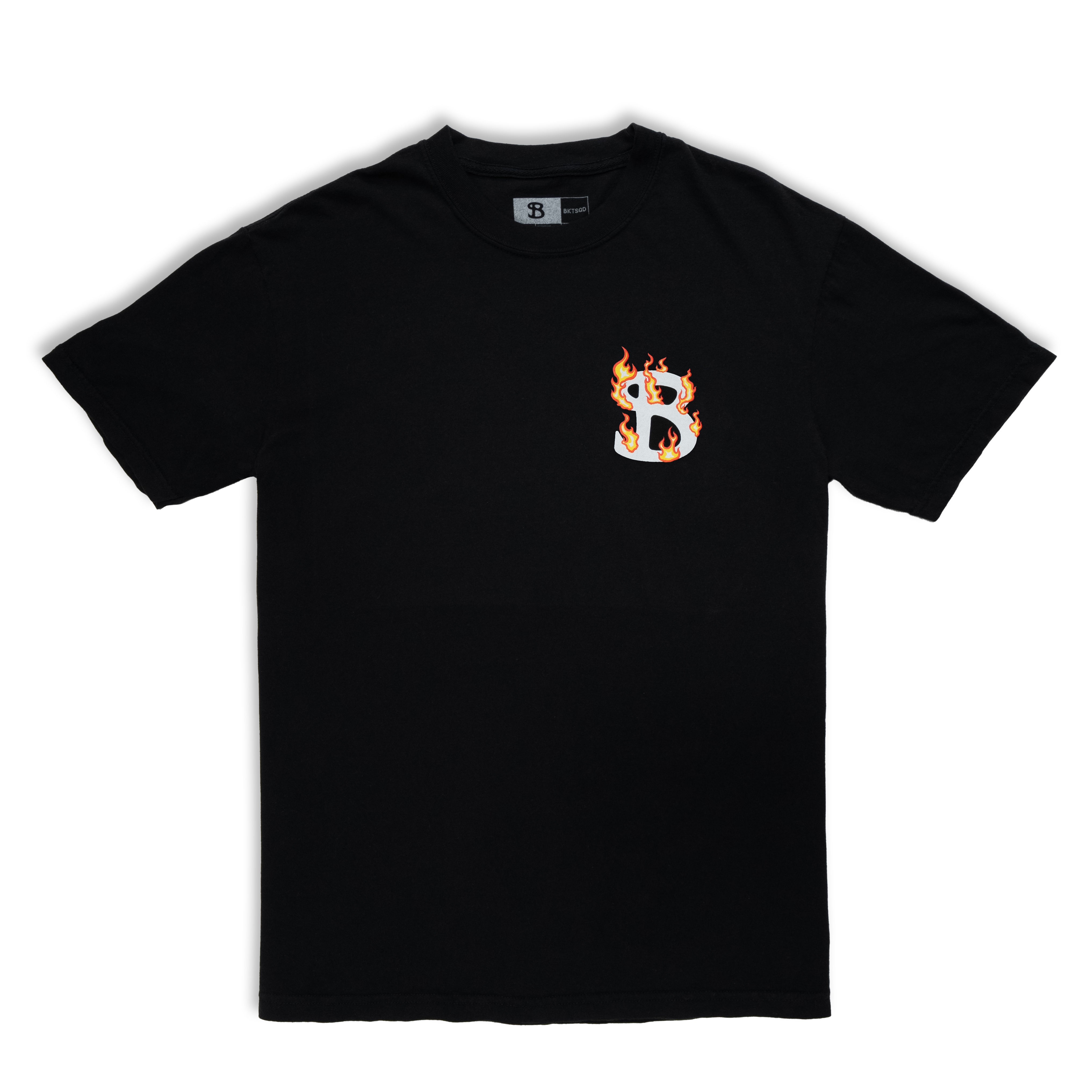 ZHC x BKTSQD BLACK TEE - CLASSIC FLAME