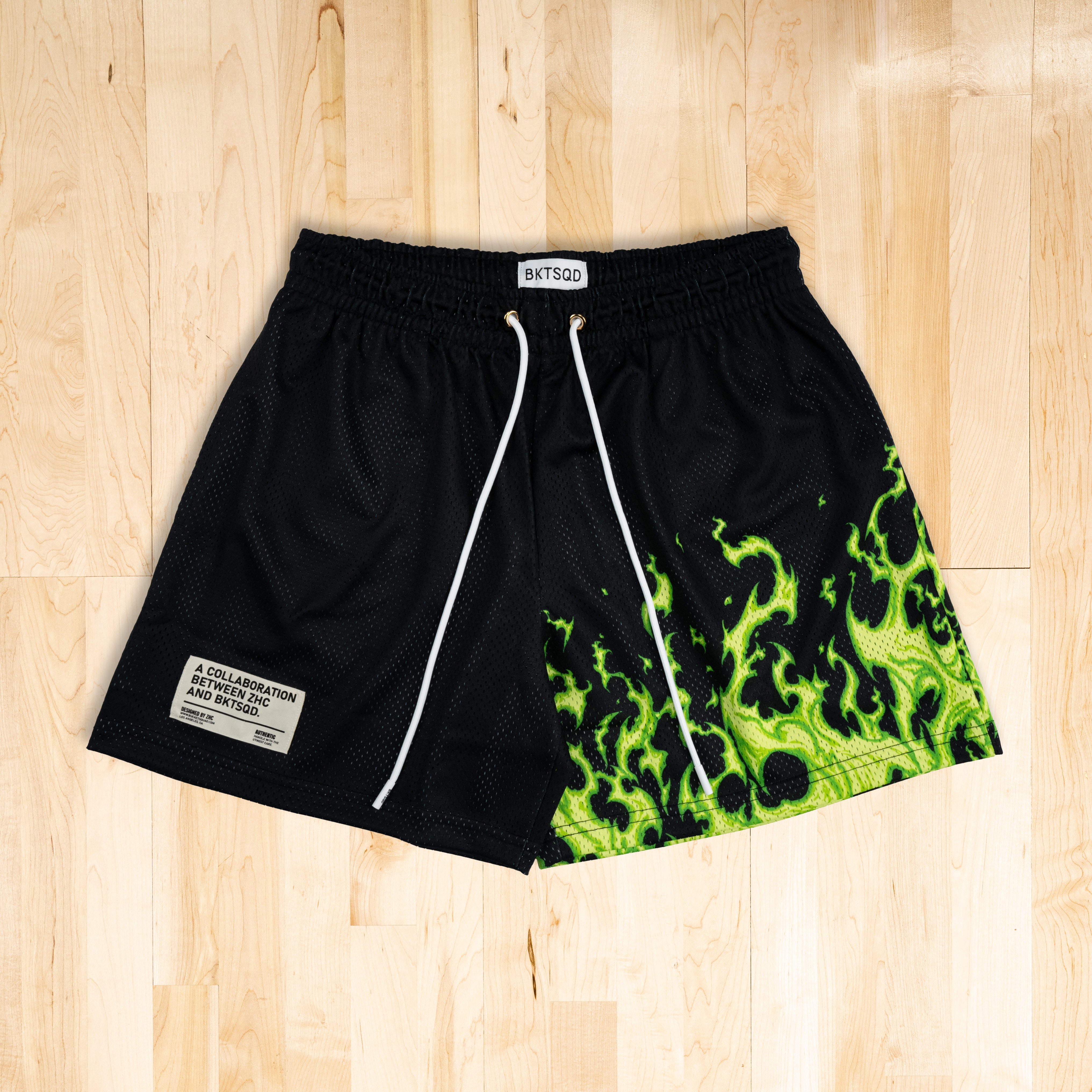 ZHC x BKTSQD SHORTS - GREEN FLAME