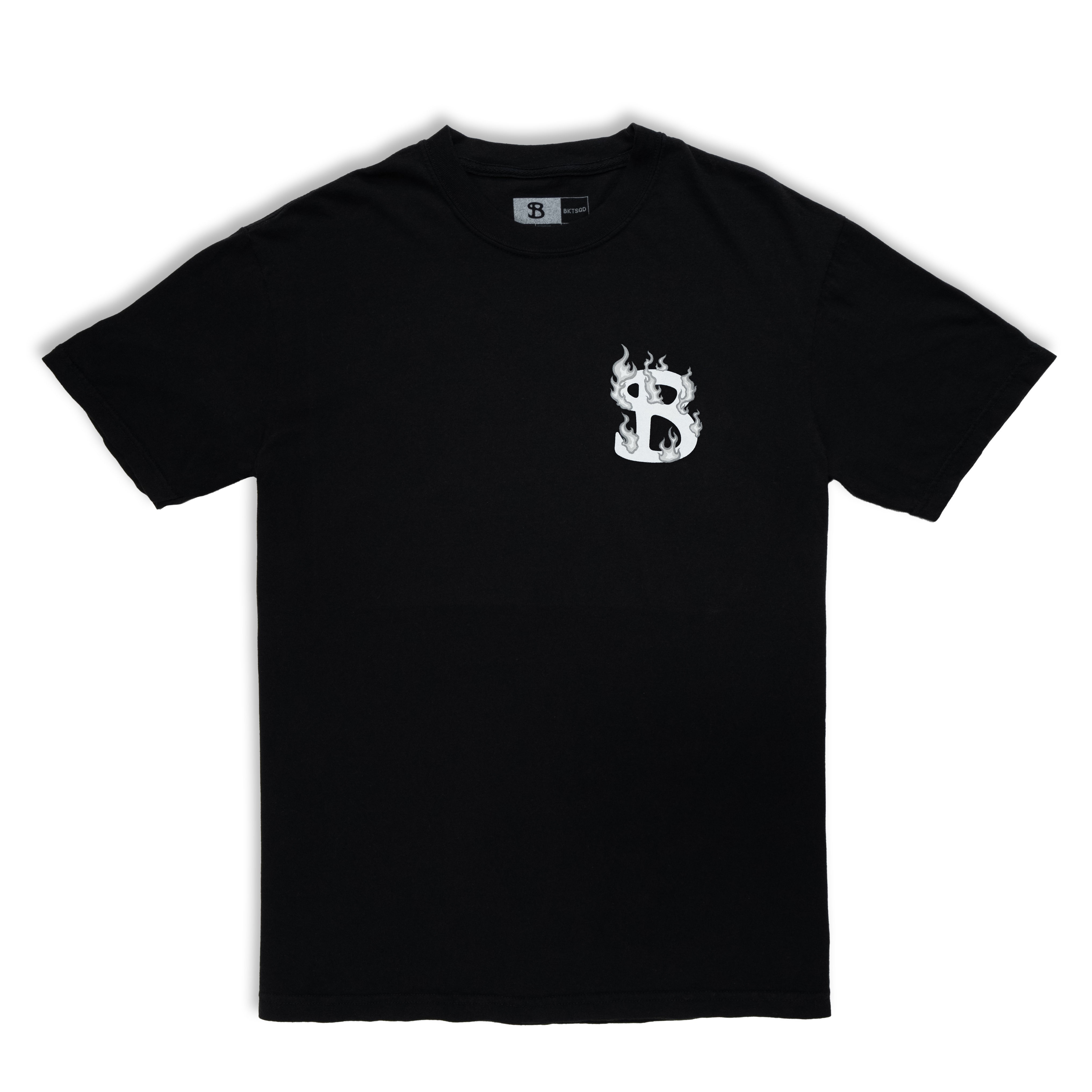 ZHC x BKTSQD BLACK TEE - WHITE FLAME