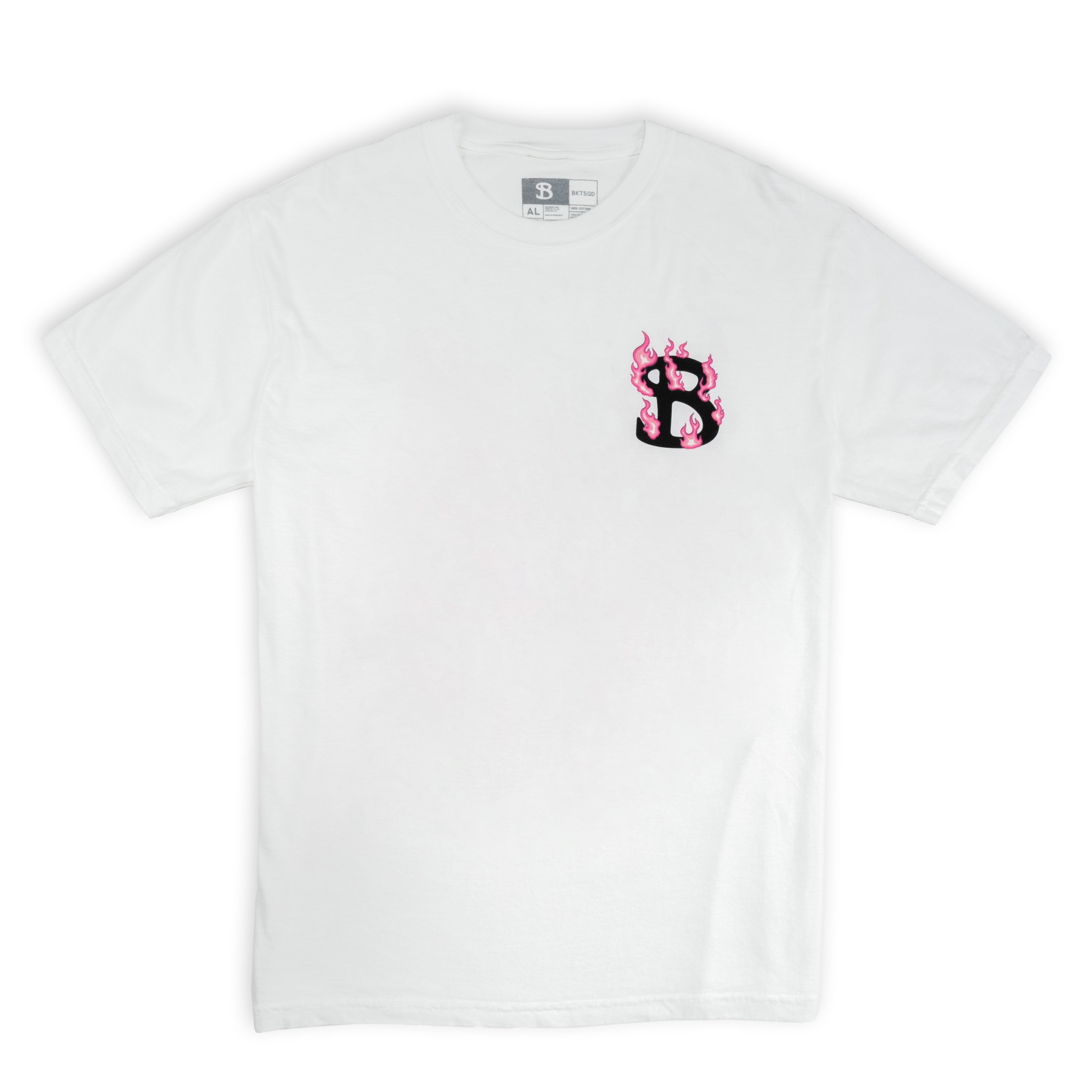 ZHC x BKTSQD WHITE TEE - PINK FLAME