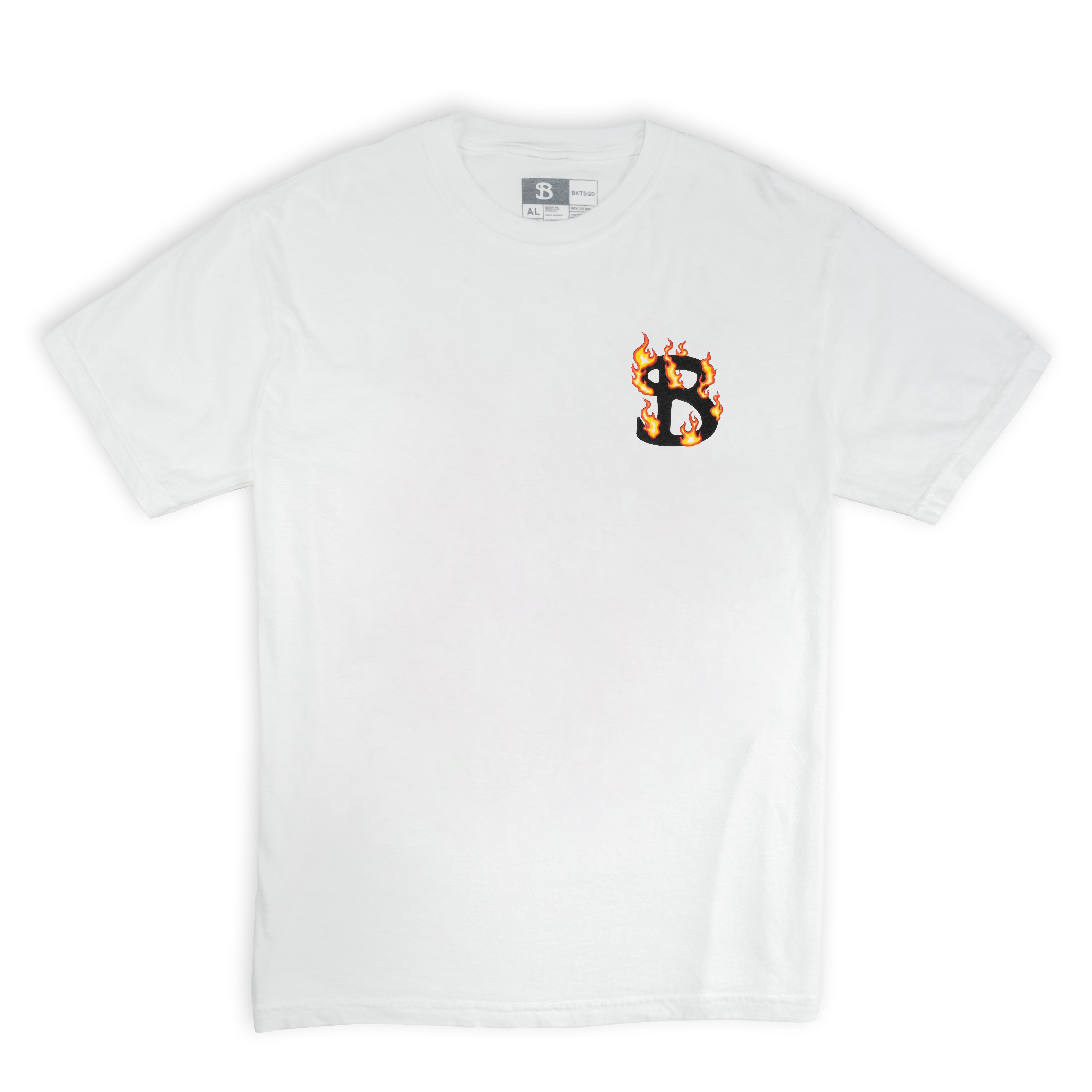 ZHC x BKTSQD WHITE TEE - CLASSIC FLAME