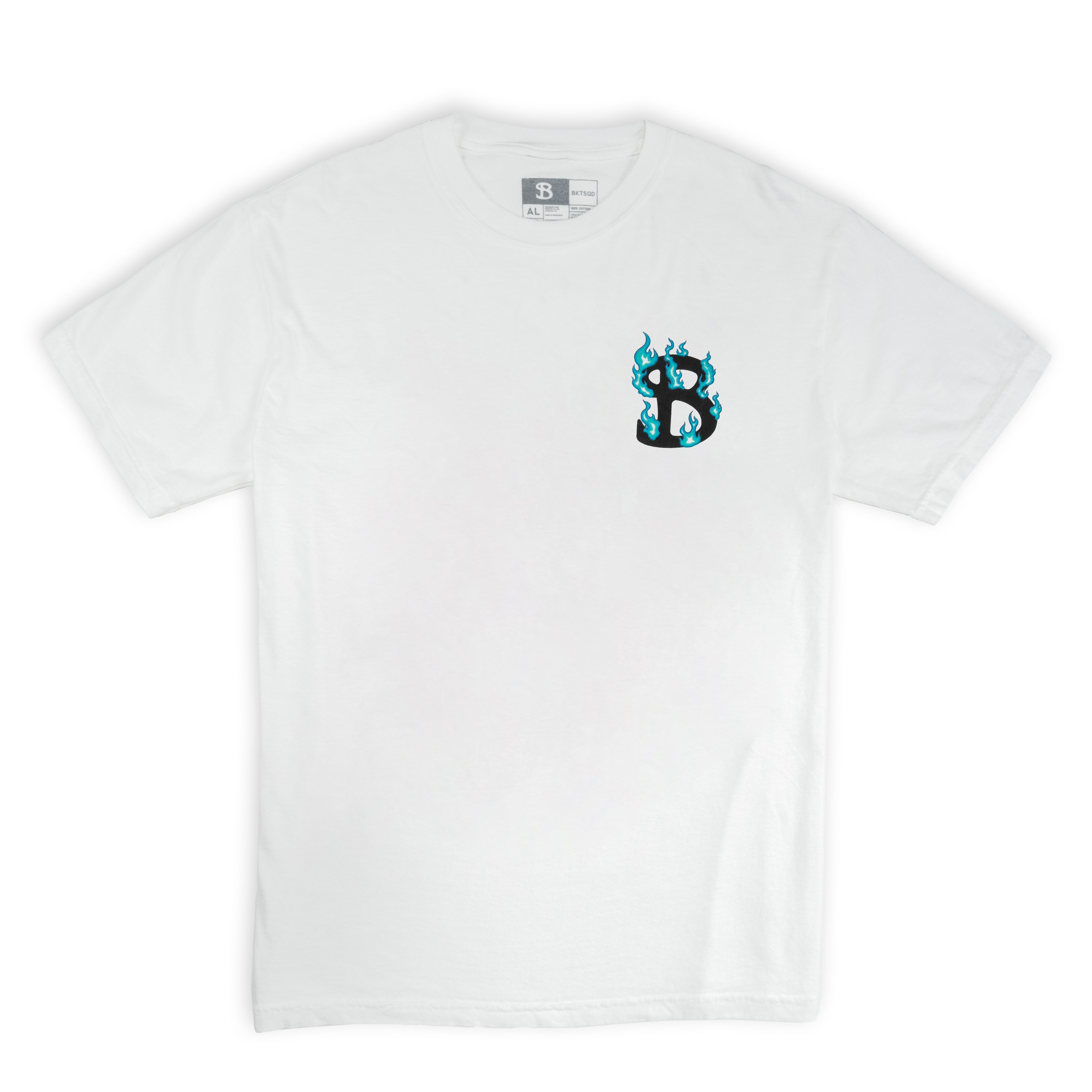 ZHC x BKTSQD WHITE TEE - BLUE FLAME