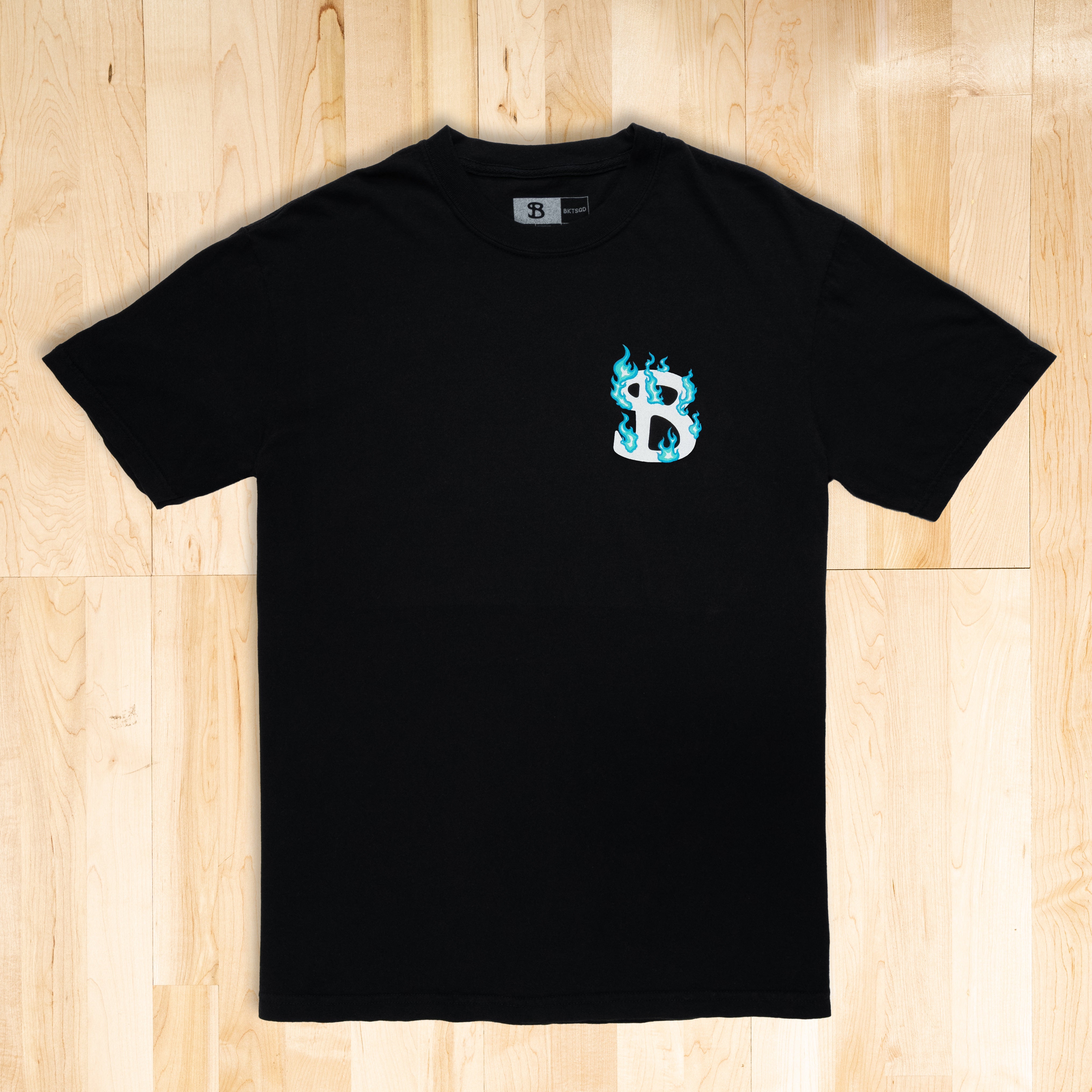 ZHC x BKTSQD BLACK TEE - BLUE FLAME