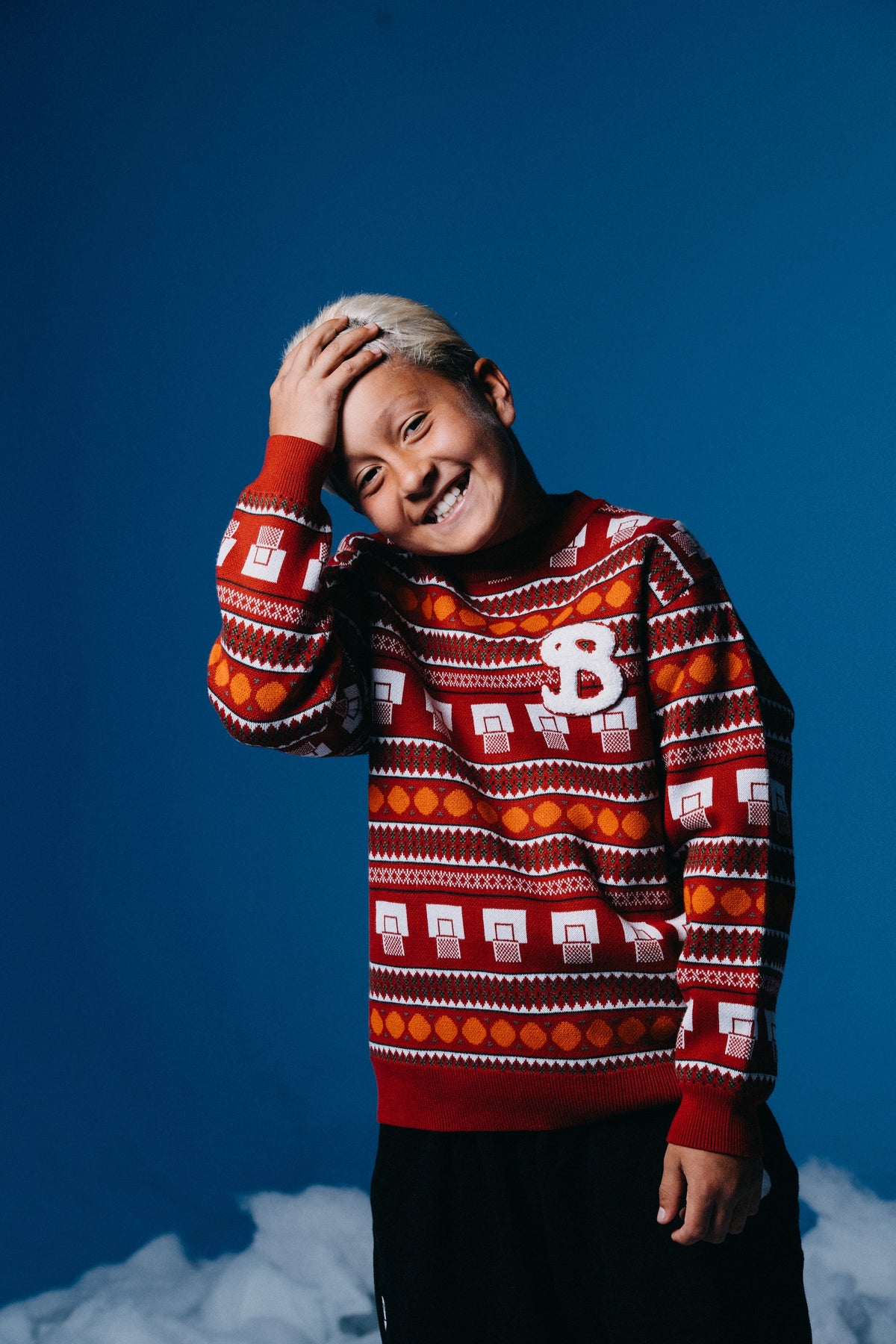 YOUTH KNITTED HOOP SWEATER