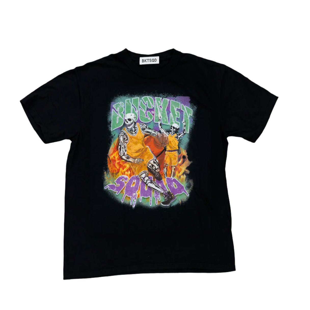 HALLOWEEN SKELE-BALLERS TEE - BLACK