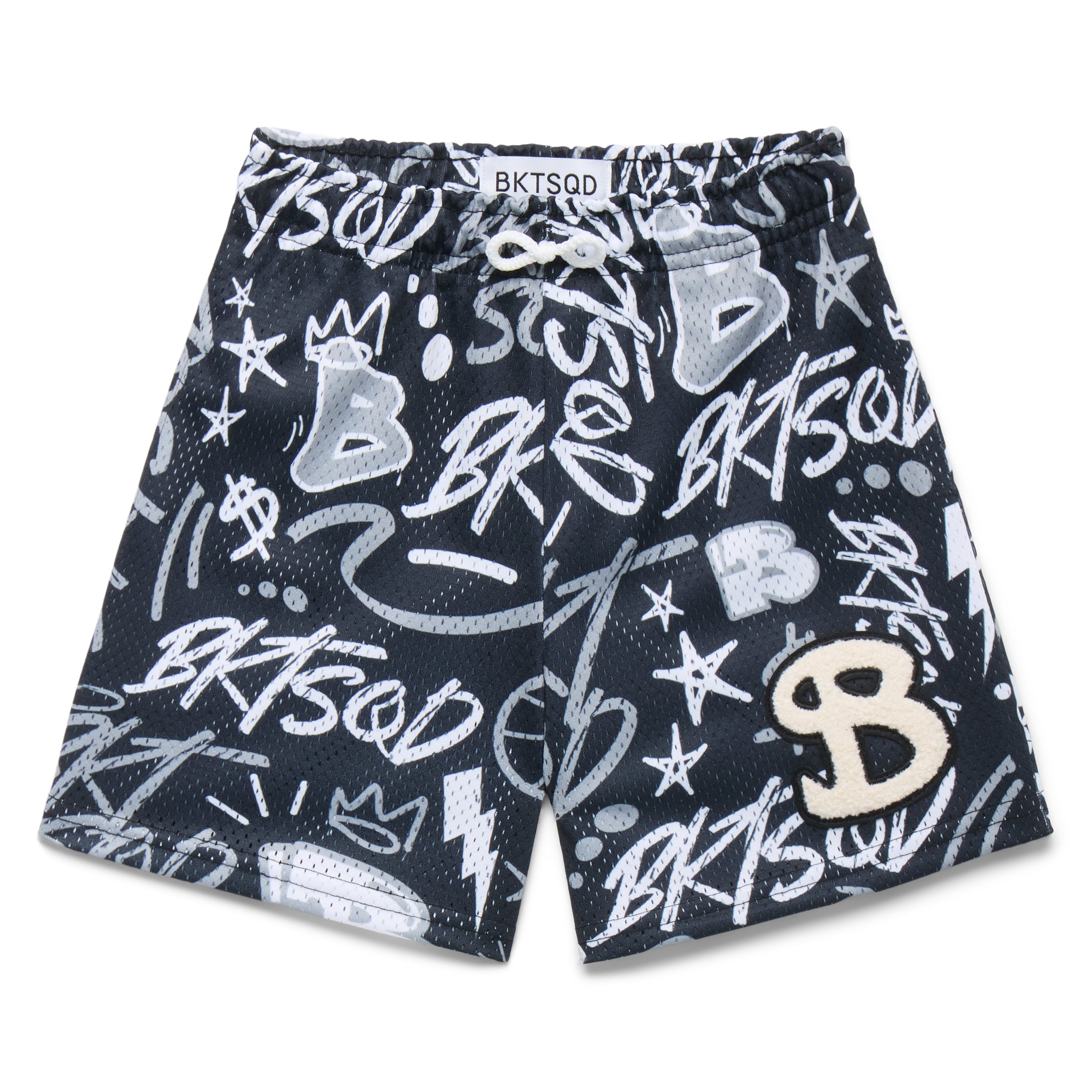 BLACK GRAFFITI YOUTH SHORTS