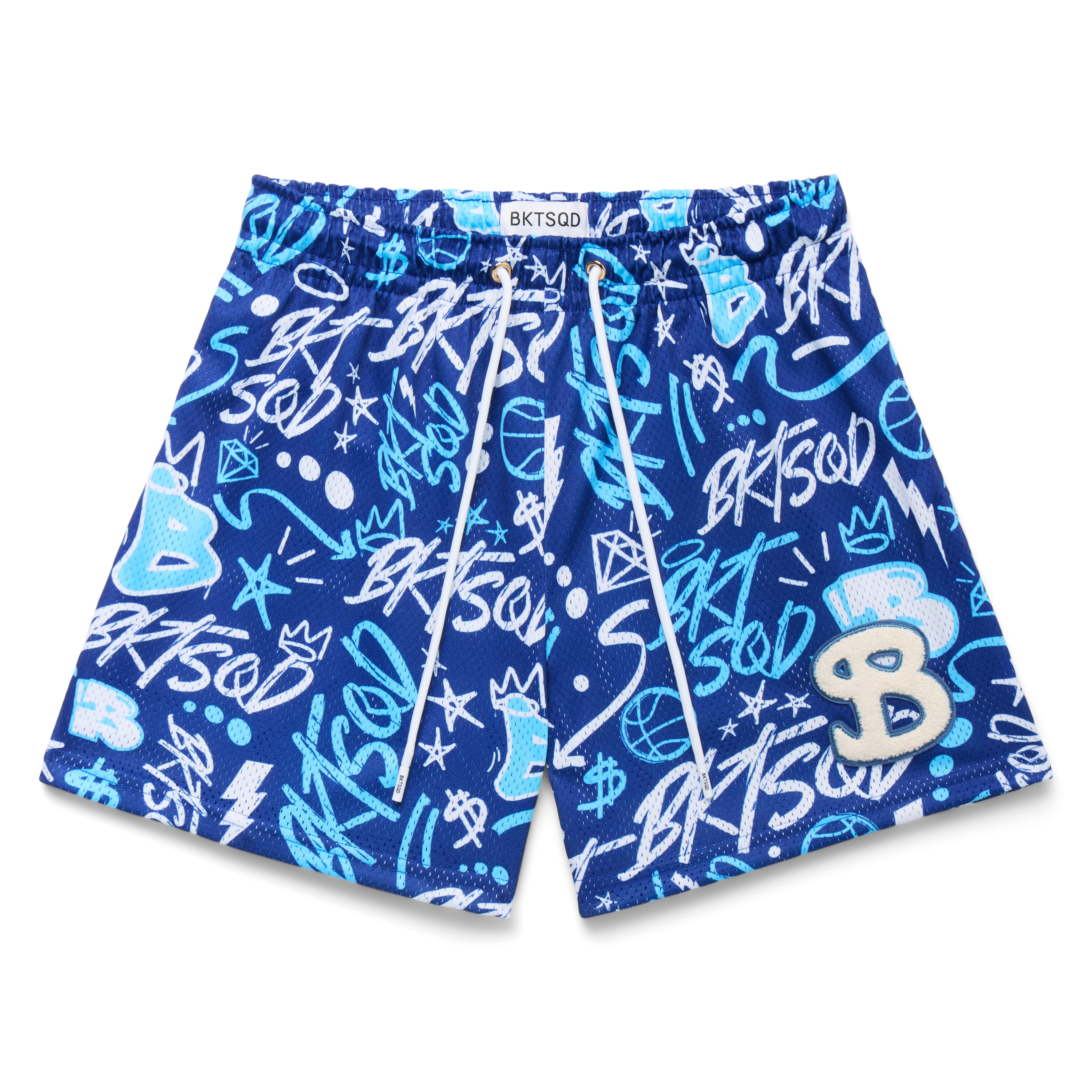 BLUE GRAFFITI SHORTS