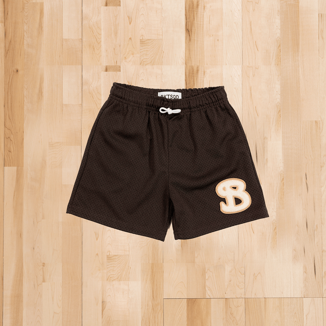 CLASSIC CHENILLE YOUTH SHORTS BROWN BUCKETSQUAD