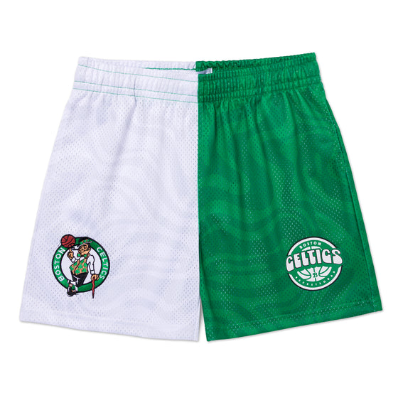 YOUTH BOSTON CELTICS SPLIT TIDAL SHORTS