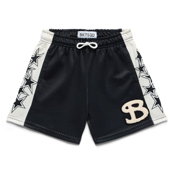 YOUTH STARS CHENILLE PATCH SHORTS - BLACK