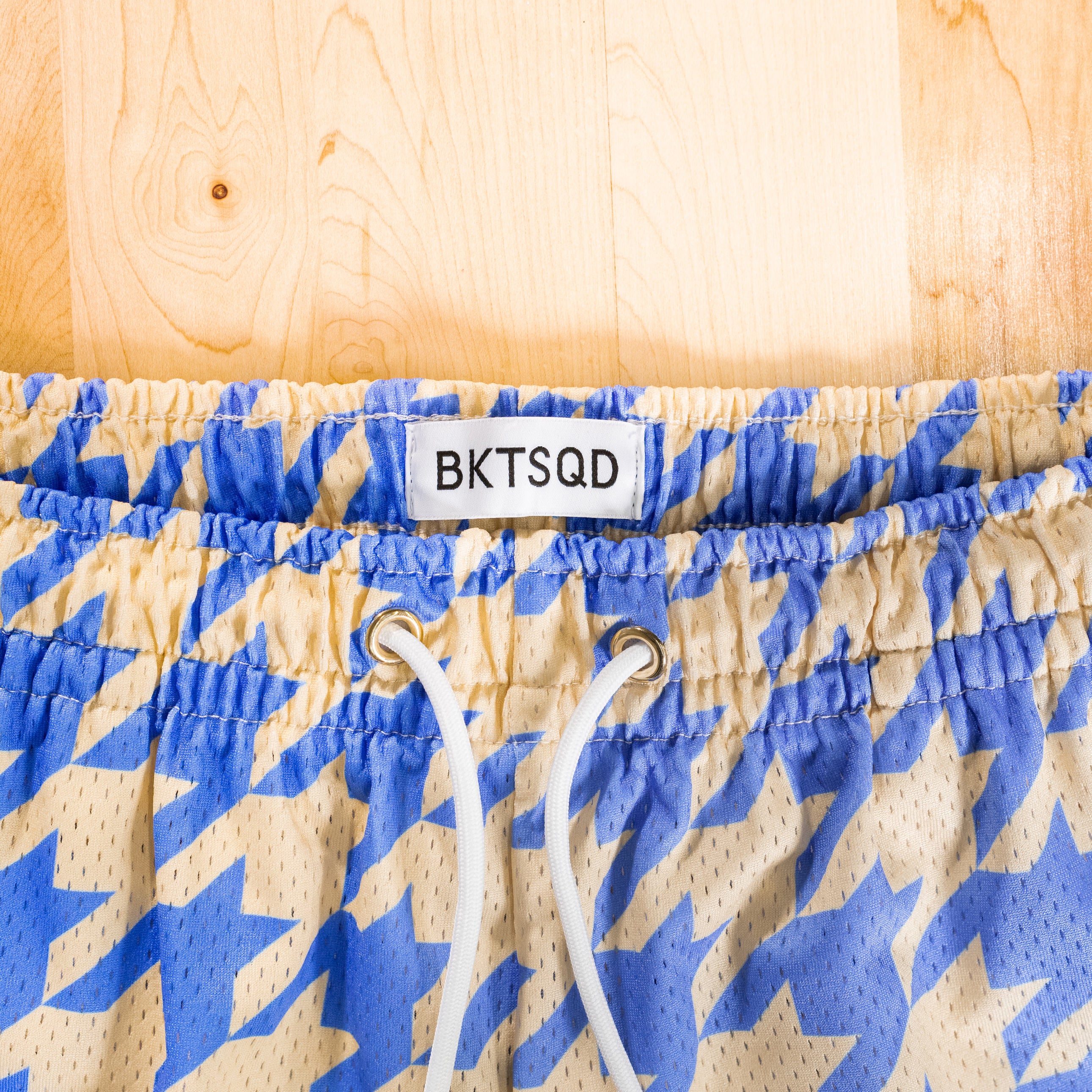 HOUNDSTOOTH ADULT SHORTS - COTTON BLUE