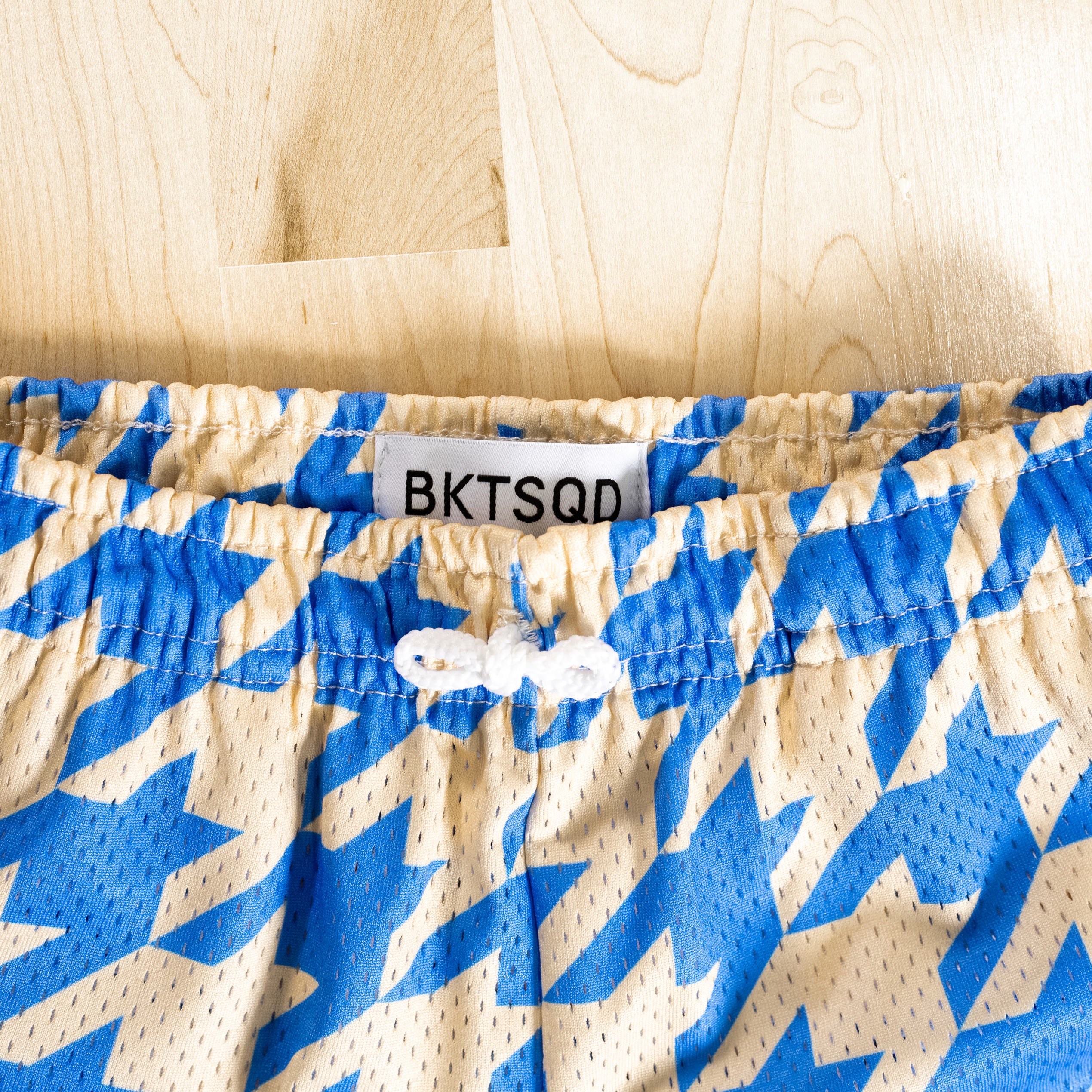 HOUNDSTOOTH YOUTH SHORTS - COTTON BLUE