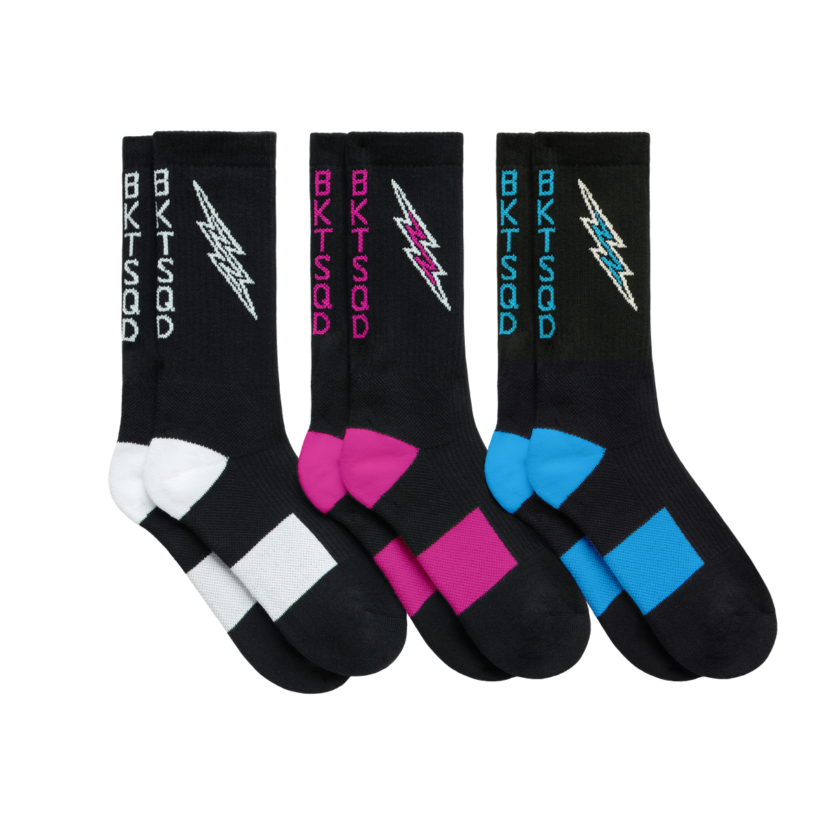 Lightning Performance Socks 3 Pack - Stealth | Bucketsquad