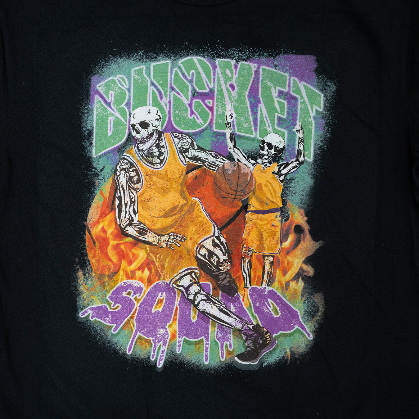 HALLOWEEN SKELE-BALLERS TEE - BLACK