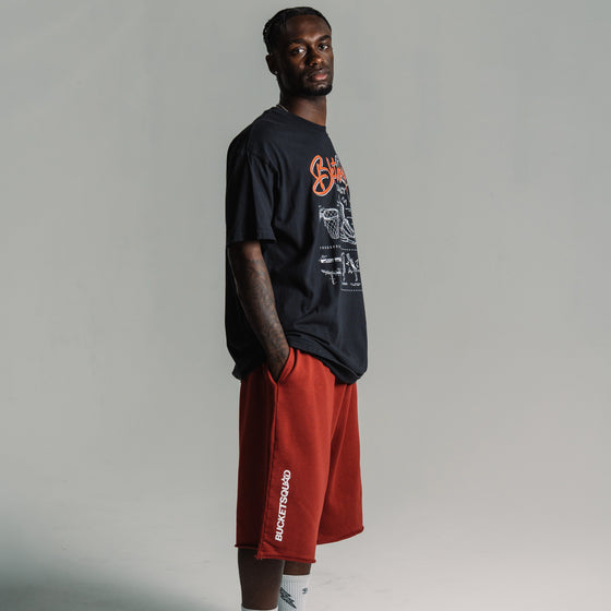 CORE CUTOFF SWEATSHORTS - MAROON