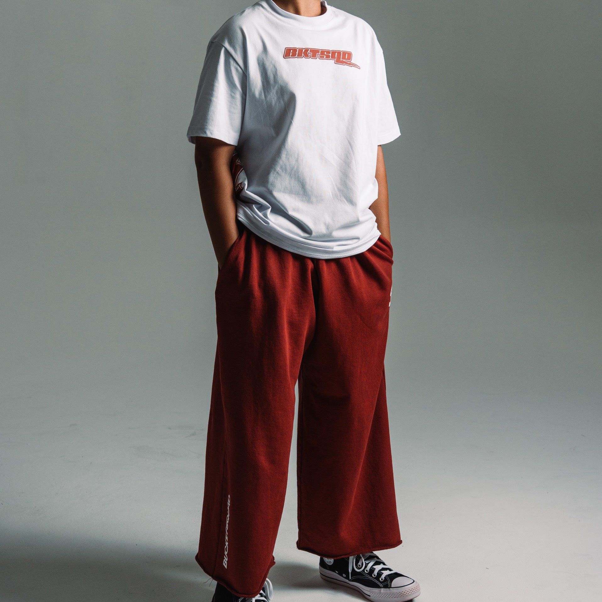 YOUTH CORE CUTOFF SWEATPANTS - MAROON